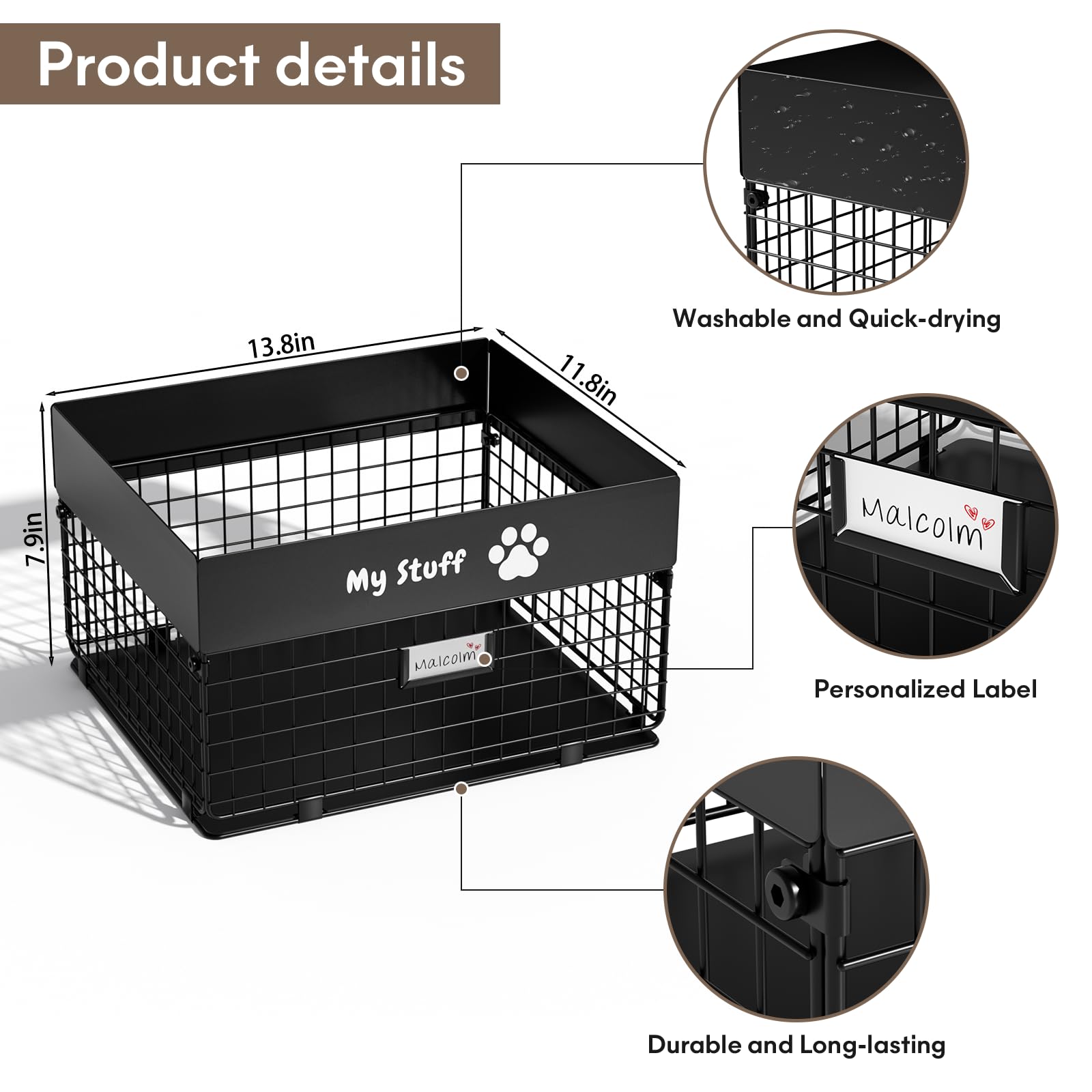 Qeerable dog enjoys easy access to toys from the basket