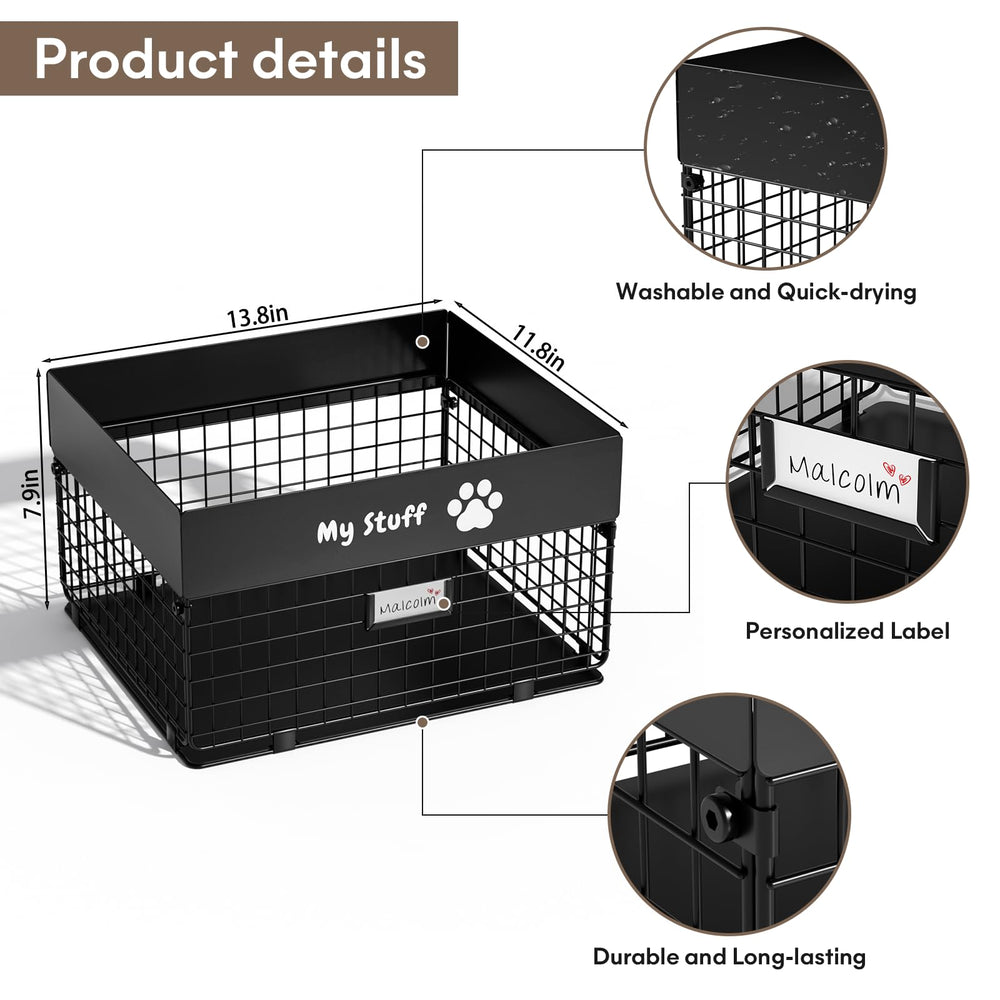 Qeerable dog enjoys easy access to toys from the basket