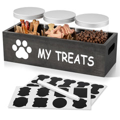 qeerable dog treat jar set keeps snacks organized and accessible on the countertop.