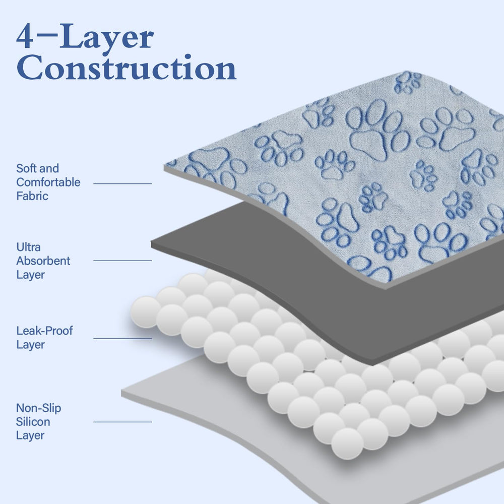 Qeils puppy pad non-slip bottom shown on tile for safer use