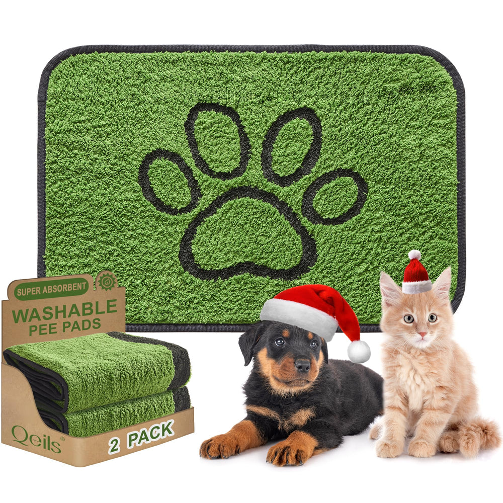Qeils reusable dog pee pad with green top for training comfort
