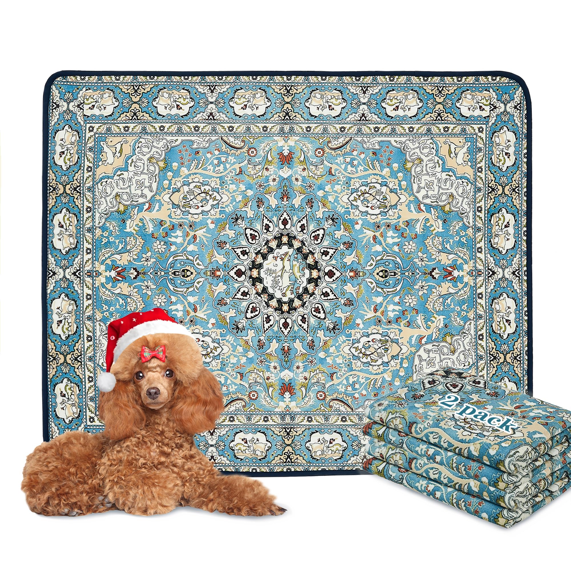 Qeils washable pee pad 2-pack laid flat, reusable training surface for quick potty breaks