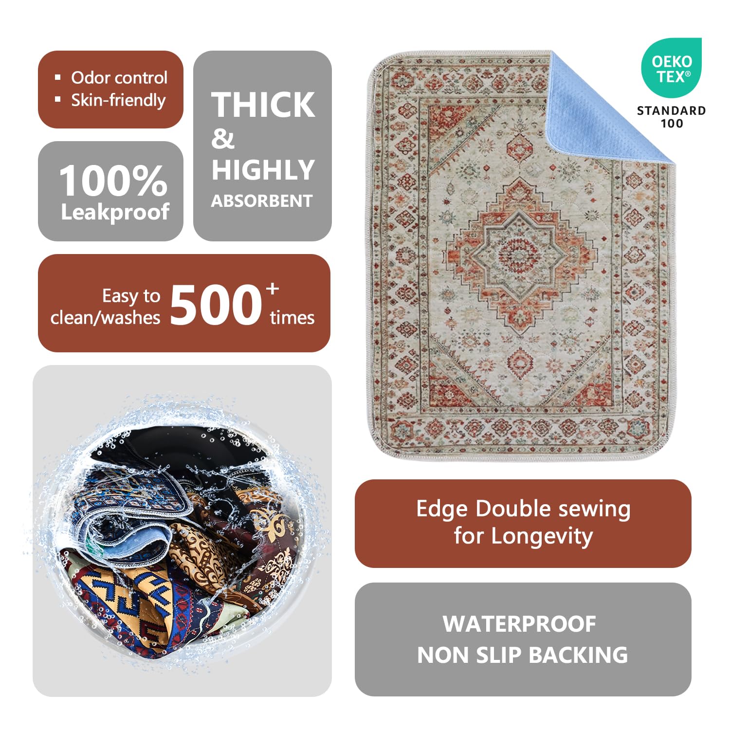 Qeils pee pad absorption layer captures moisture and protects floors.