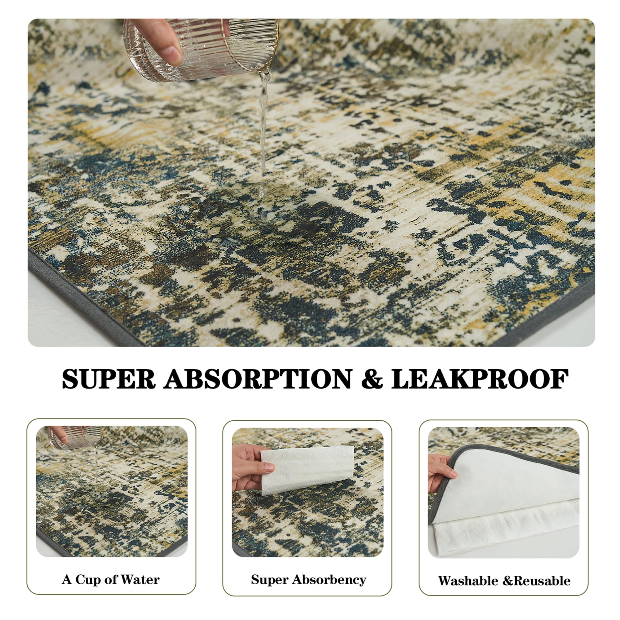 Qeils pee pad with non-slip bottom helps keep it in place on floors