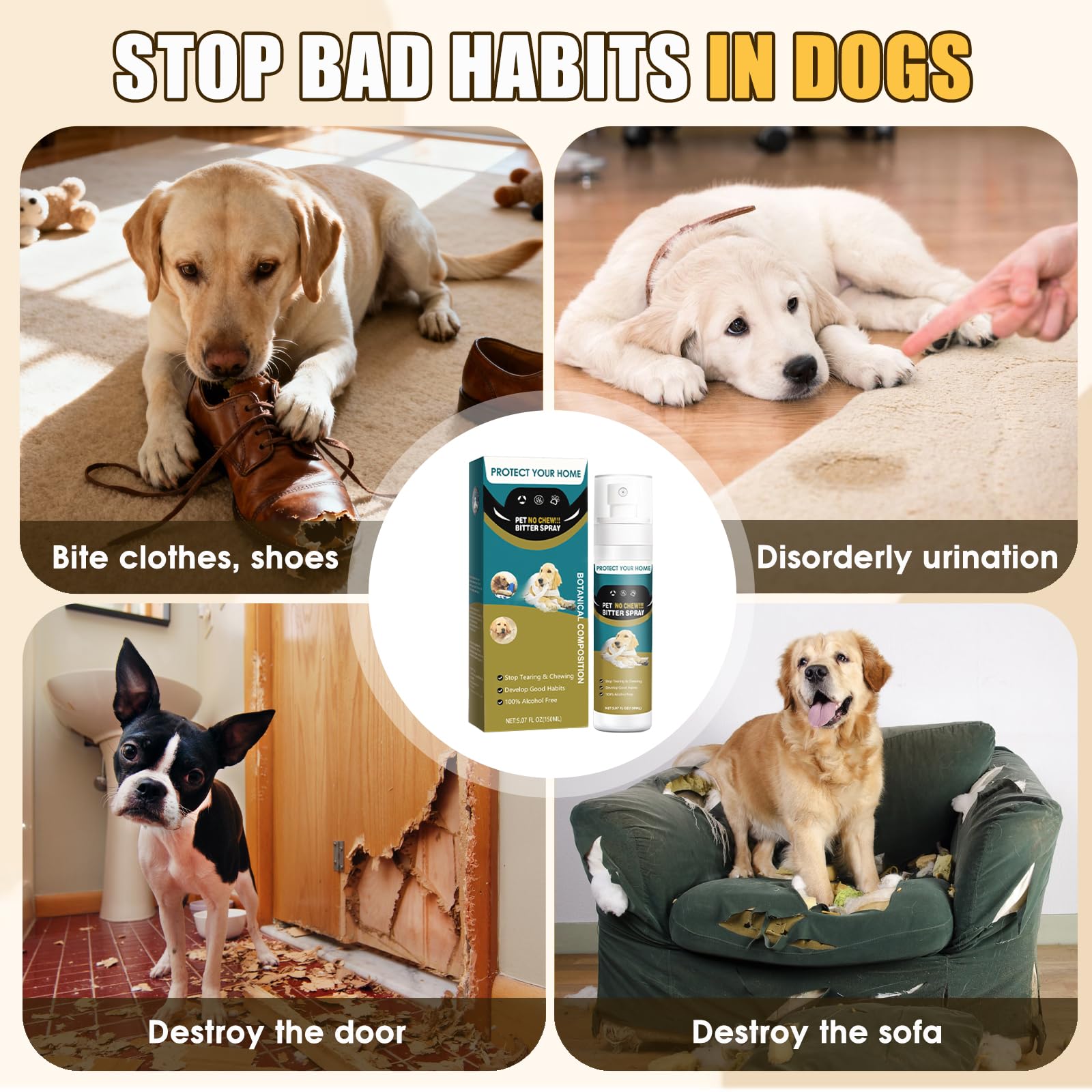 QHZ Bitter Apple Spray helps deter licking wounds and hotspots