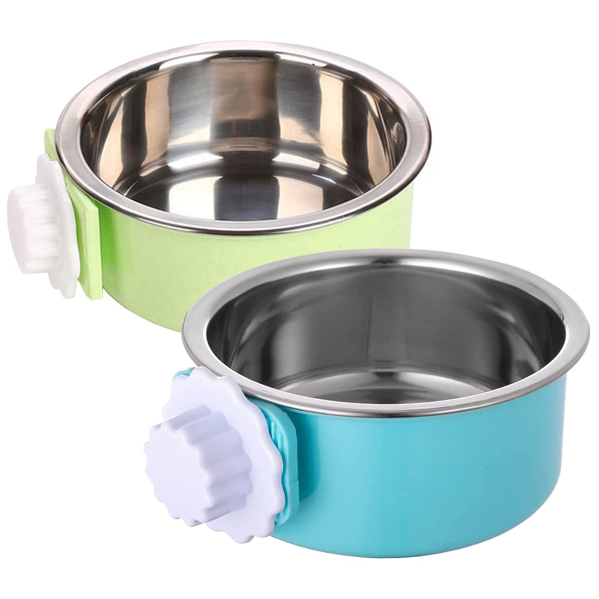 QIYADIN dog crate bowl inner stainless steel for easy cleaning and safe meals