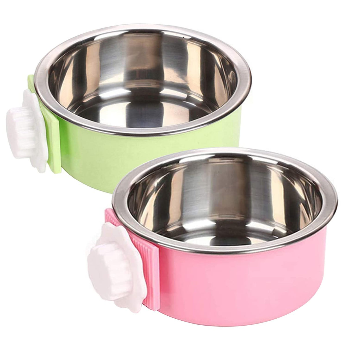 QIYADIN dog crate bowls set for neat dual feeding options (food and water).