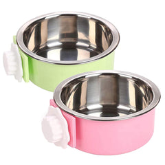 QIYADIN dog crate bowls set for neat dual feeding options (food and water).