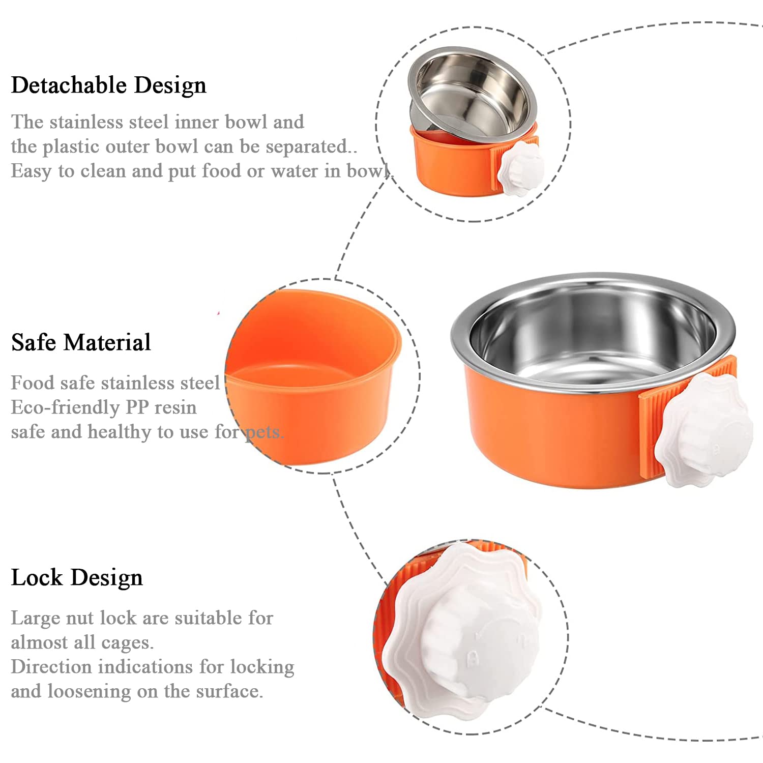 QIYADIN plastic bowl holder secures bowls inside the crate.