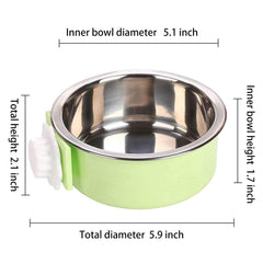 QIYADIN stainless steel inner bowl provides durable, safe food and water serving.