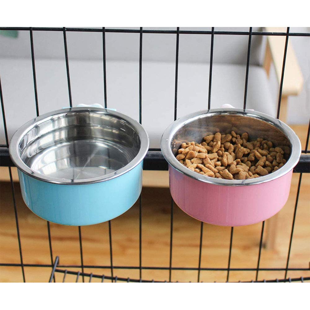 QIYADIN two-set crate bowls ready for easy feeding and hydration.