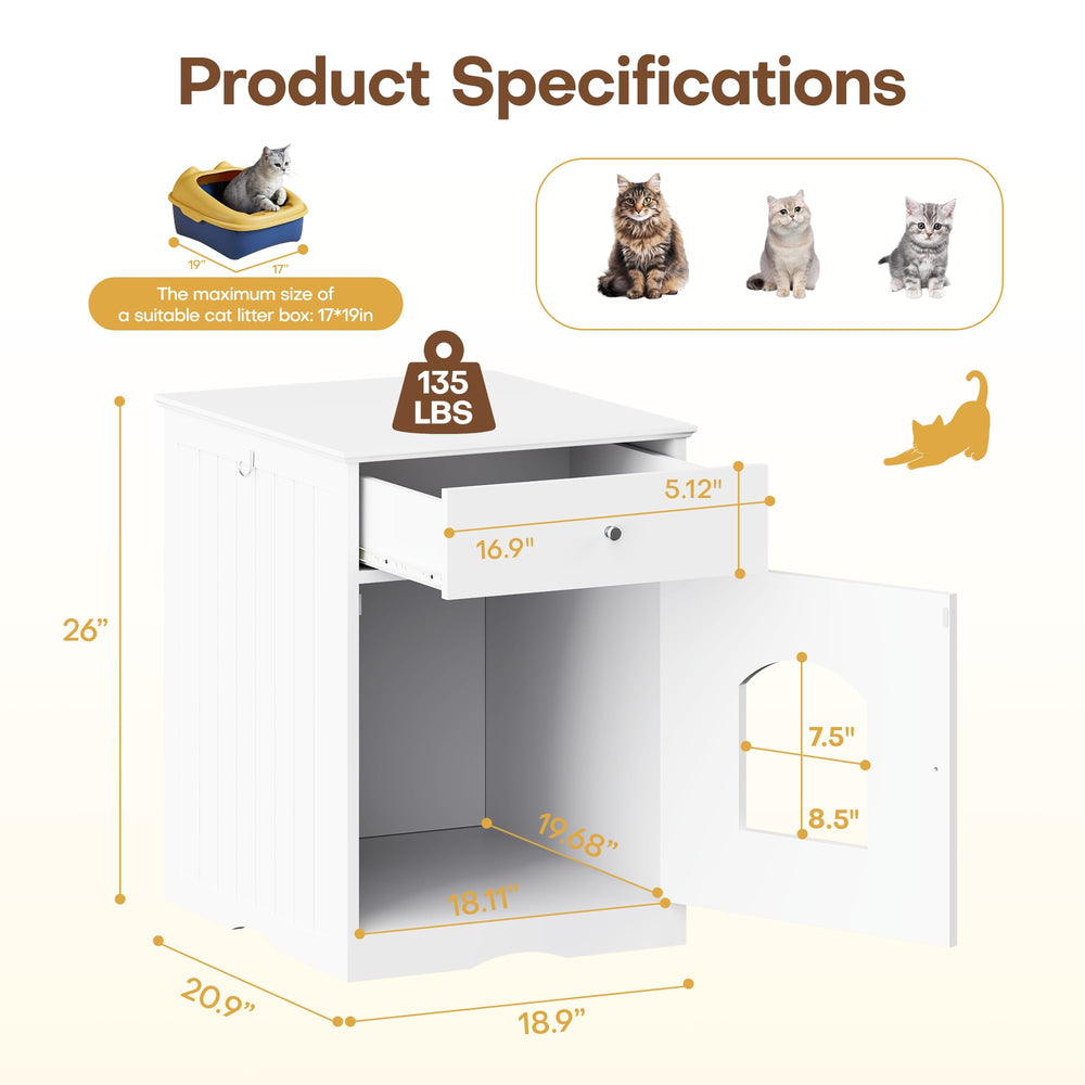 Qiaoxuan litter box enclosure wood finish emphasizes stylish furniture-grade appearance
