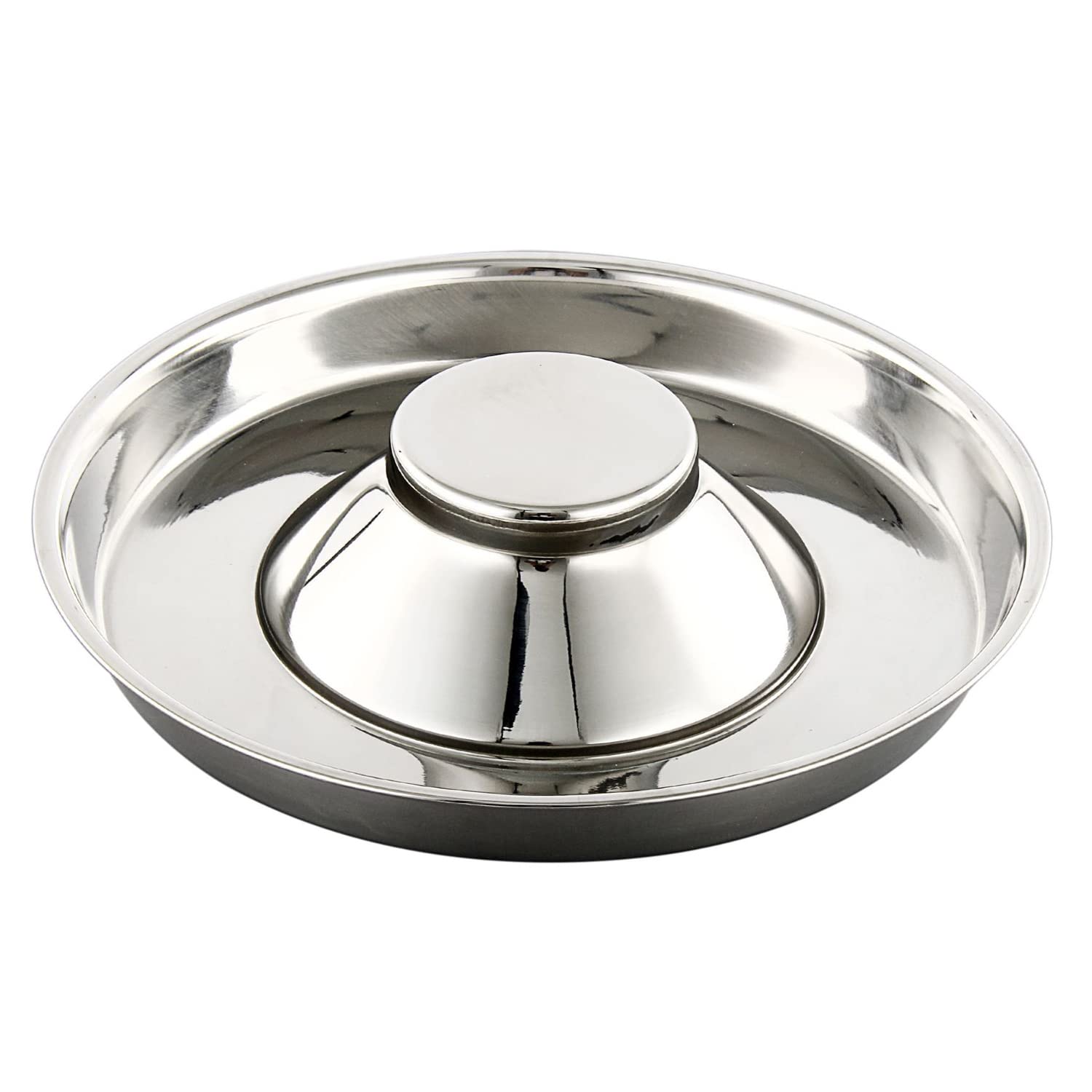 QIYADIN stainless steel pet bowl side view highlights durable rust-resistant construction.