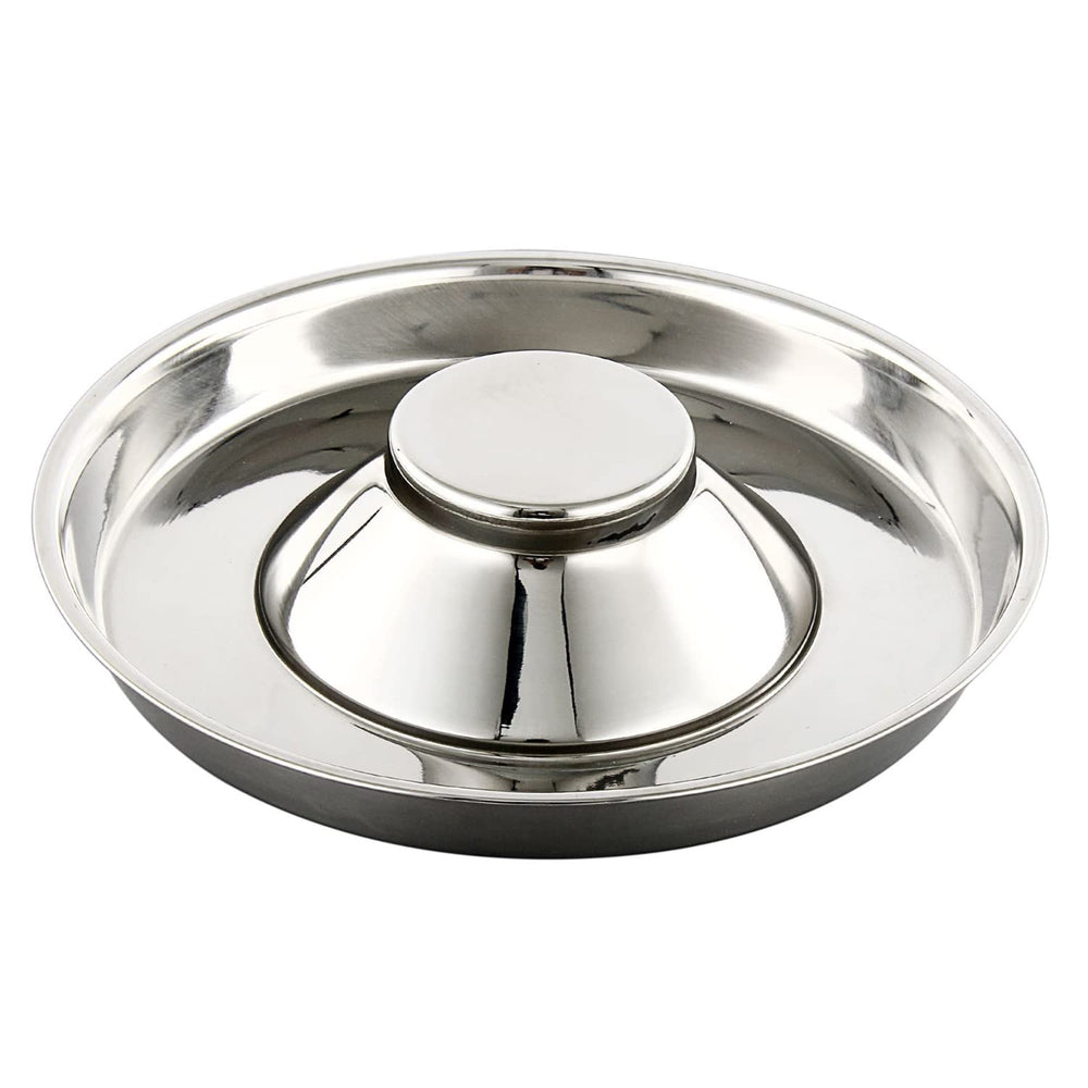 QIYADIN stainless steel pet bowl side view highlights durable rust-resistant construction.