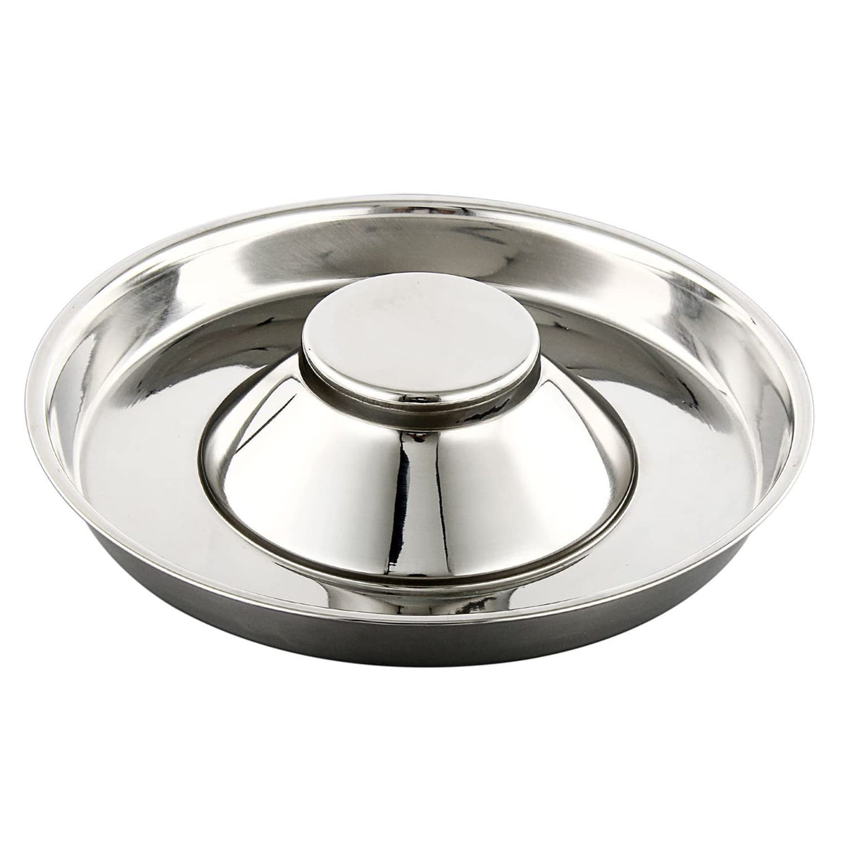 QIYADIN stainless steel pet bowl side view highlights durable rust-resistant construction.