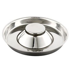 QIYADIN stainless steel pet bowl side view highlights durable rust-resistant construction.