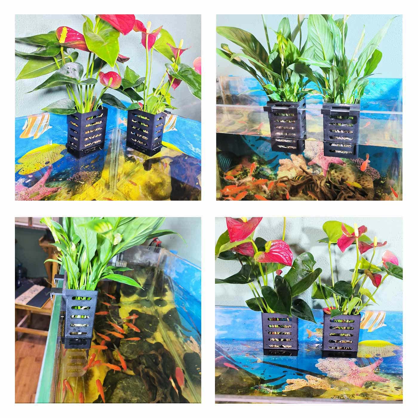 QICIKRASE floating aquarium planter for decorative greenery and calm ambiance