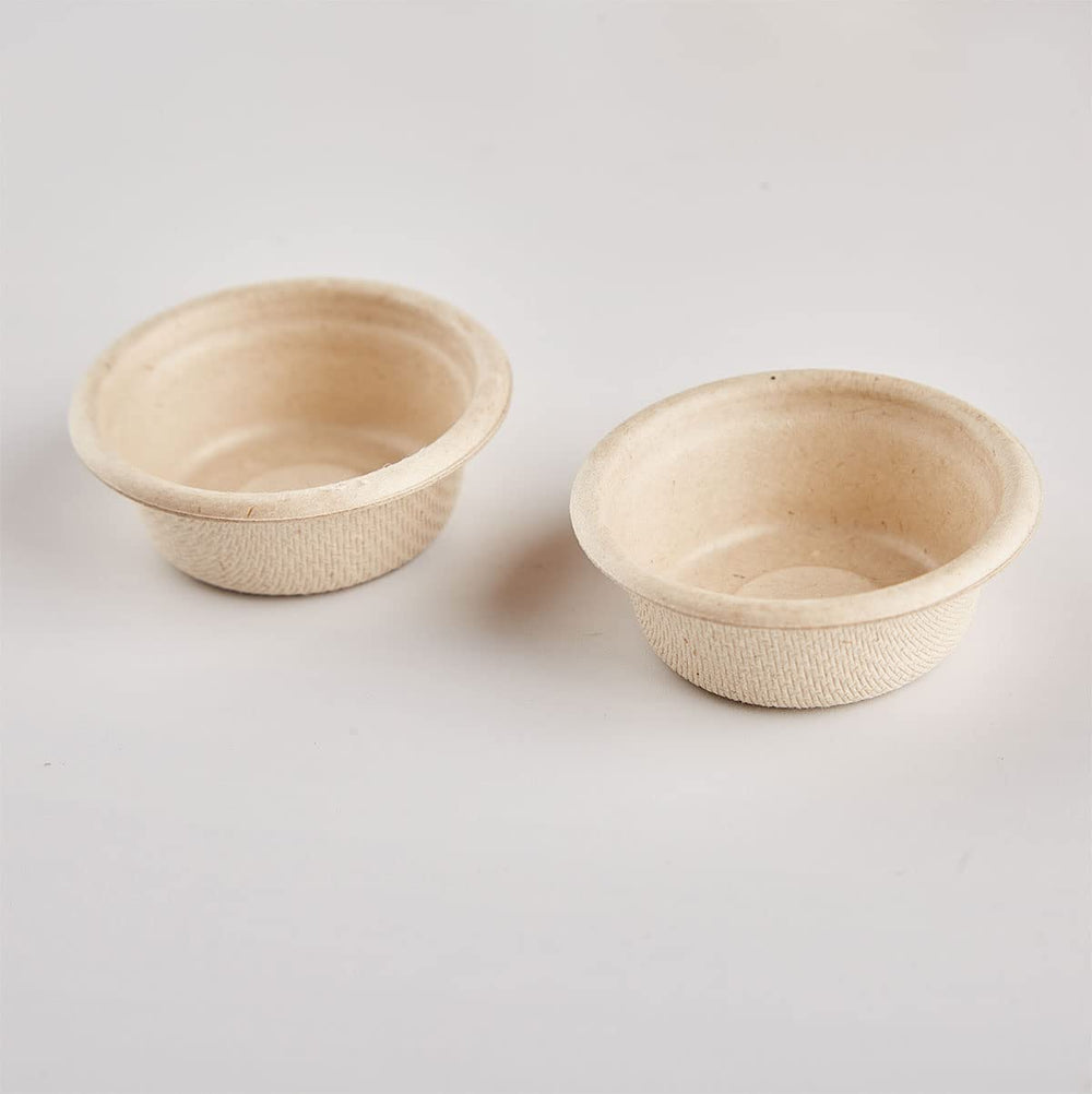 QIHYCUF natural plant-fiber feeding cups for easy food dispense