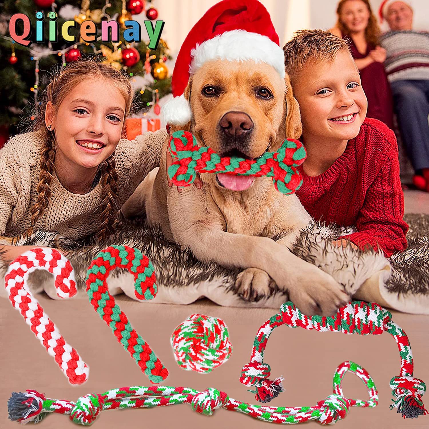 Qiicenay 22in three-knot rope provides long-range play and durable tugging.