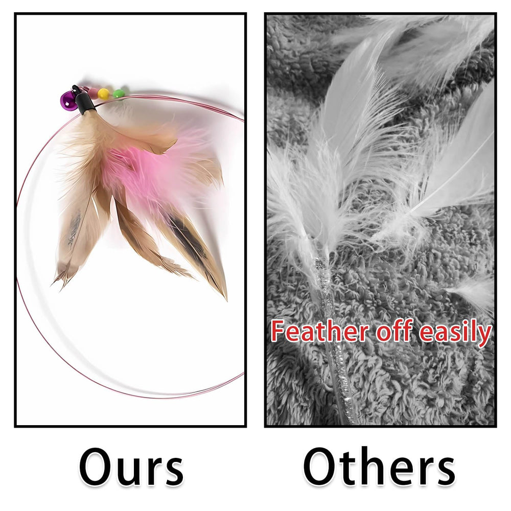 Qiifaiikooii cat-feather-toys-wand sparks curiosity and chase play