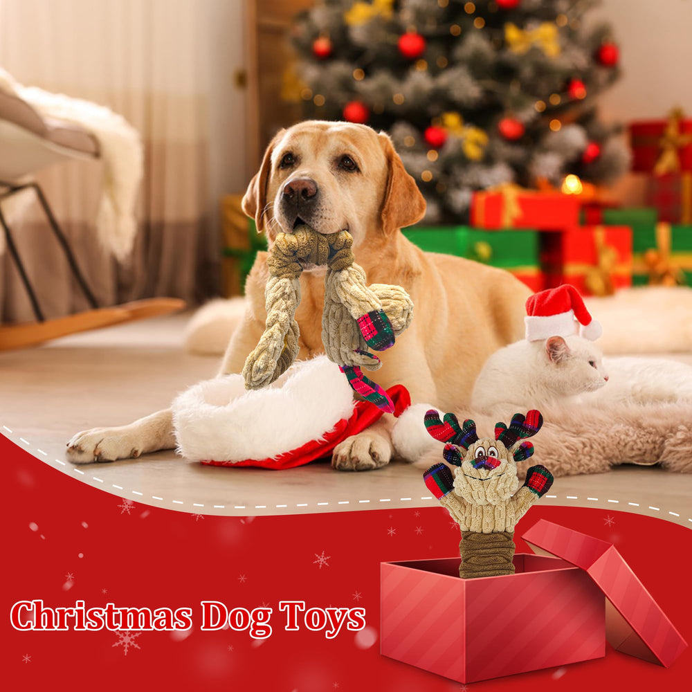 Qiiiiian Christmas Elk dog toy gift-ready holiday design