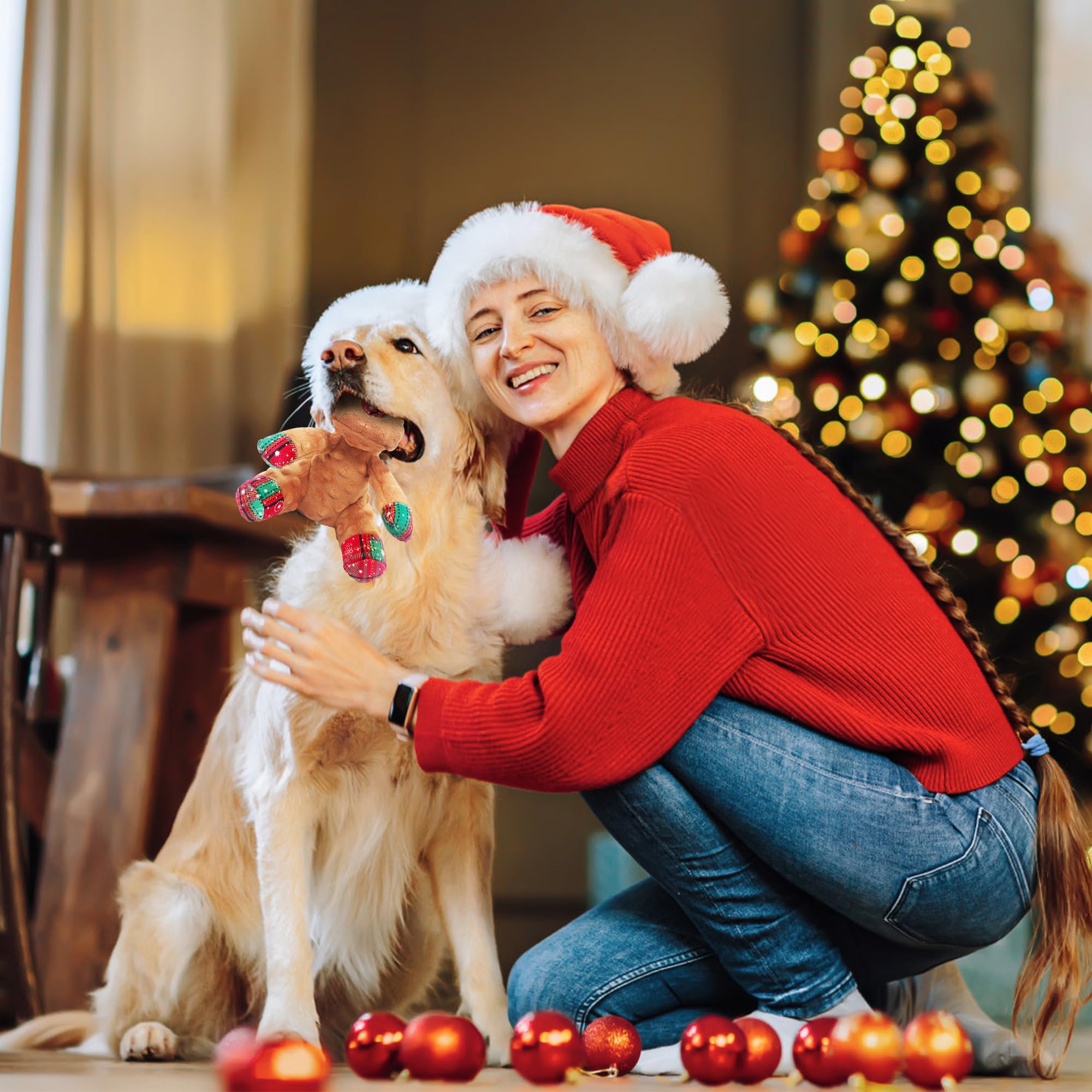 Qiiiiian Christmas gift dog toy ideal for holidays and birthdays