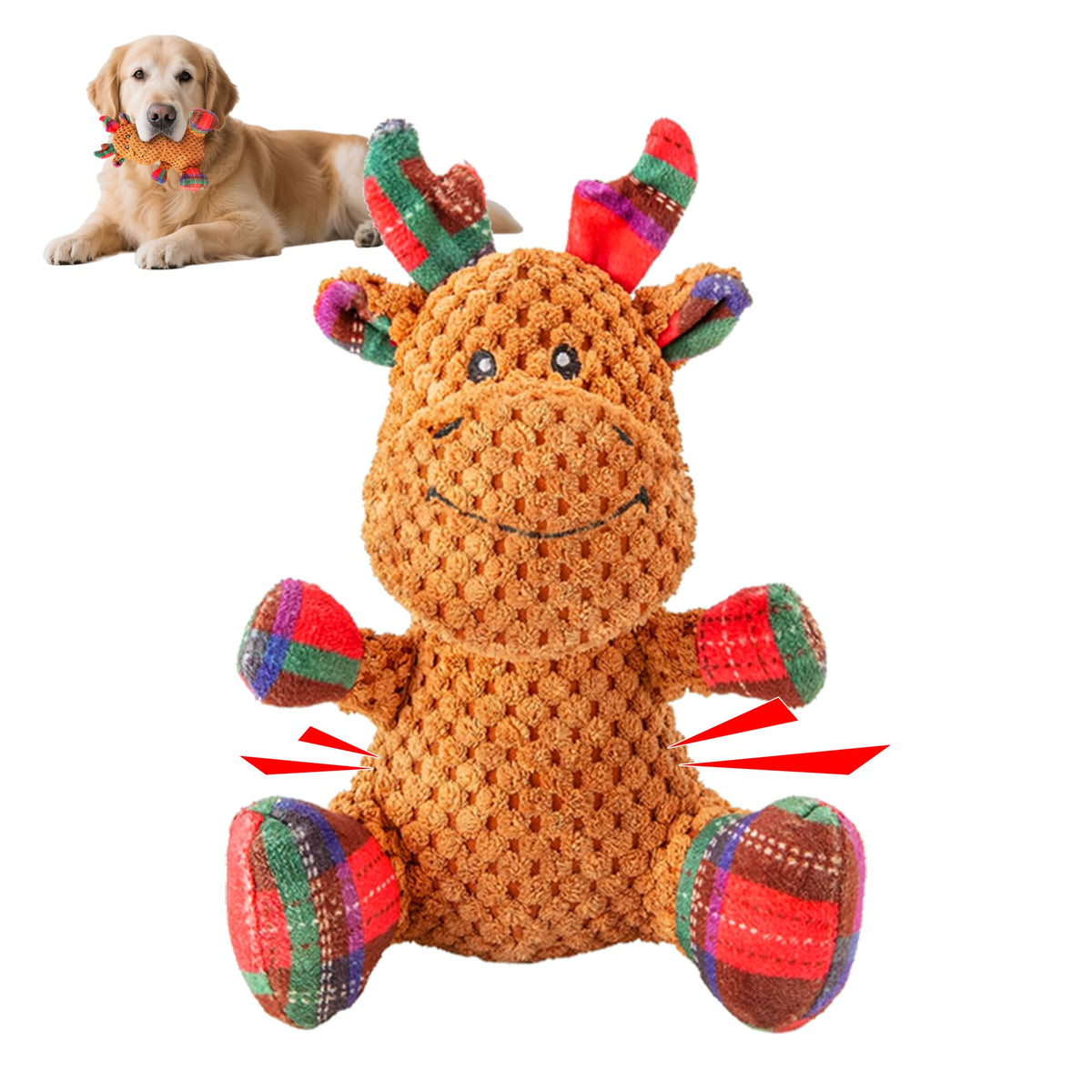 Qiiiiian Christmas stuffed dog toy elk offers festive plush for holiday cuddles and interactive play.