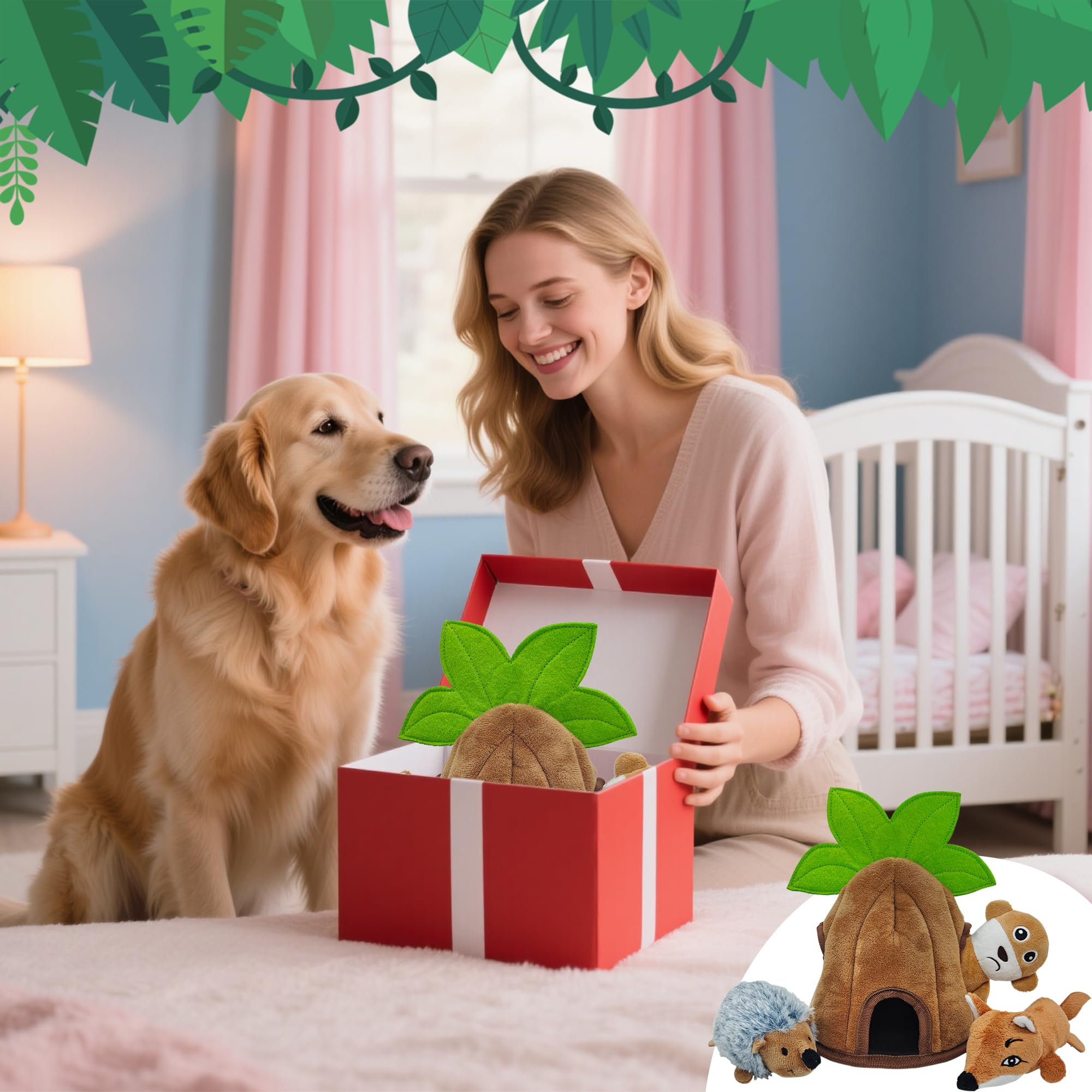 Qiiiiian squeaker inside toy stimulates interactive barking-inspired play