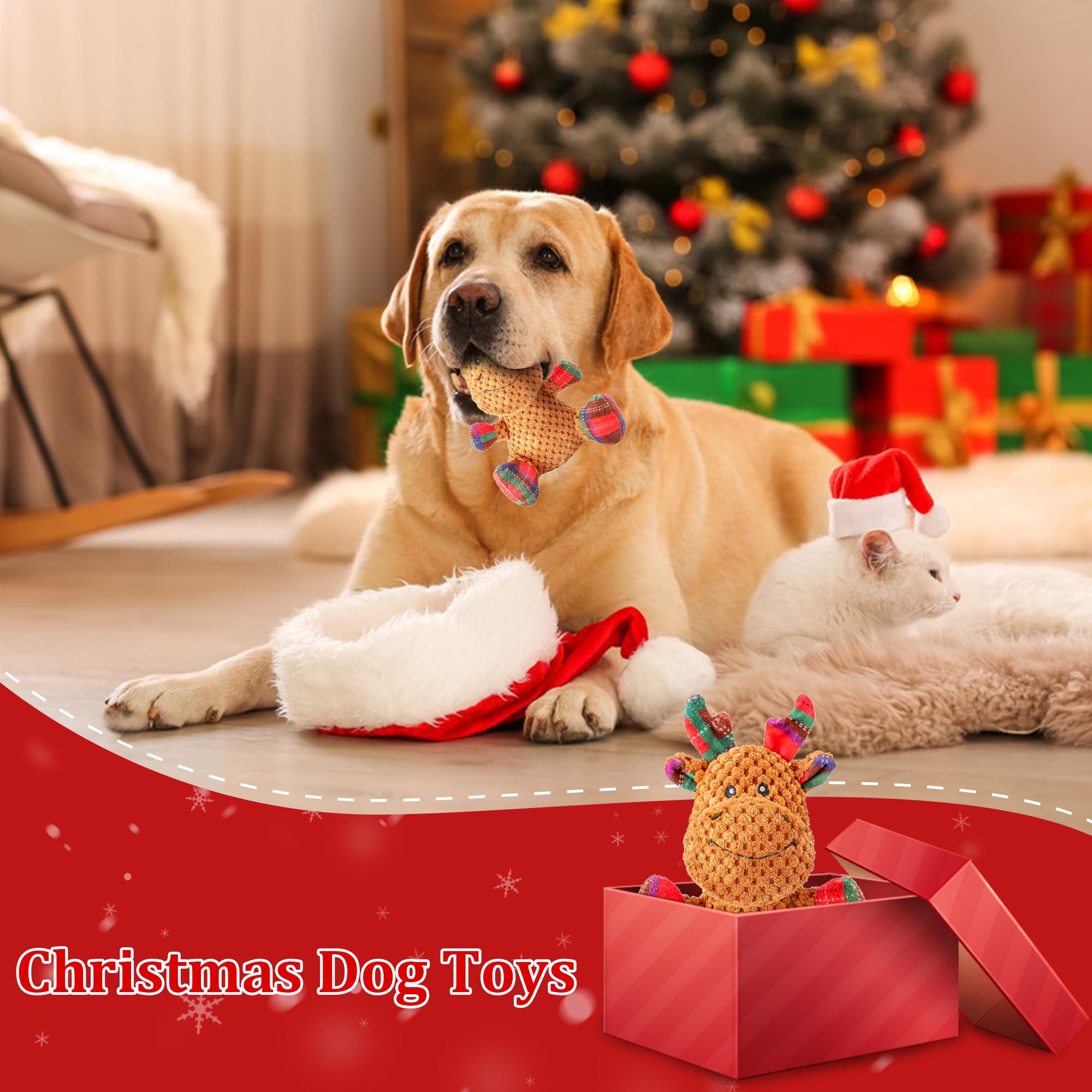 Qiiiiian dog toy for all sizes plush design supports independent and shared play.