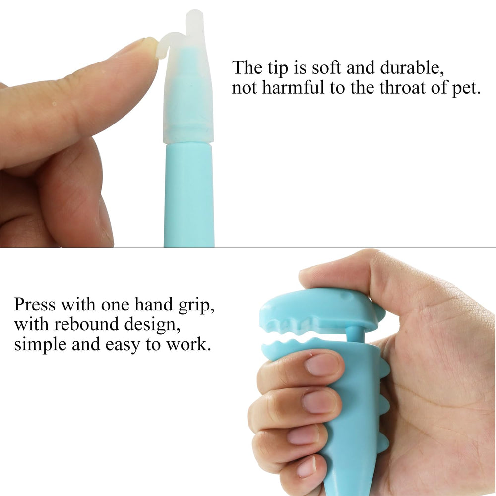 QIYADIN dog-pill-shooter in use for controlled pill release.