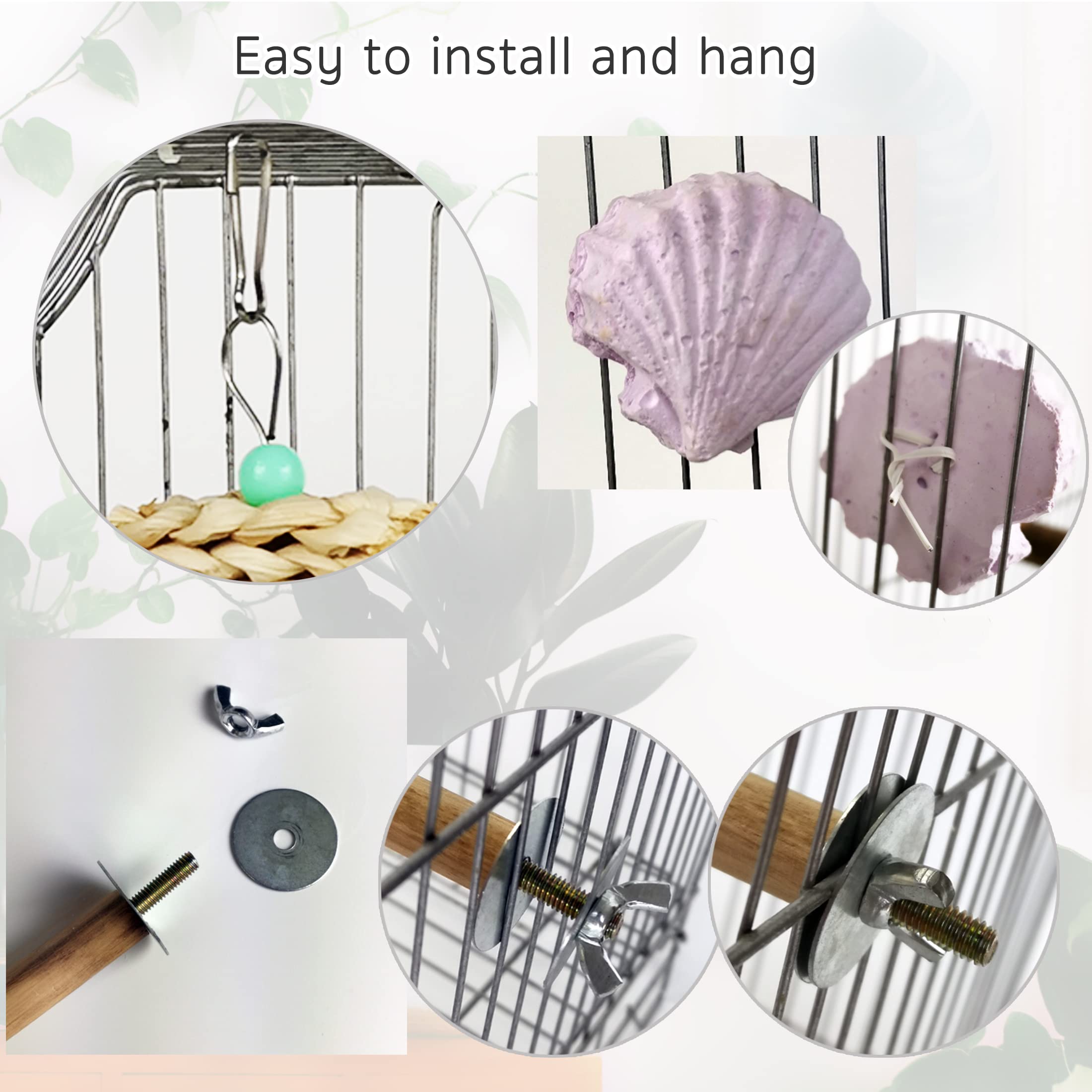 Qimilenzy parrot-toy calcium-stone-perch aids shell-friendly gnawing and foot grip.