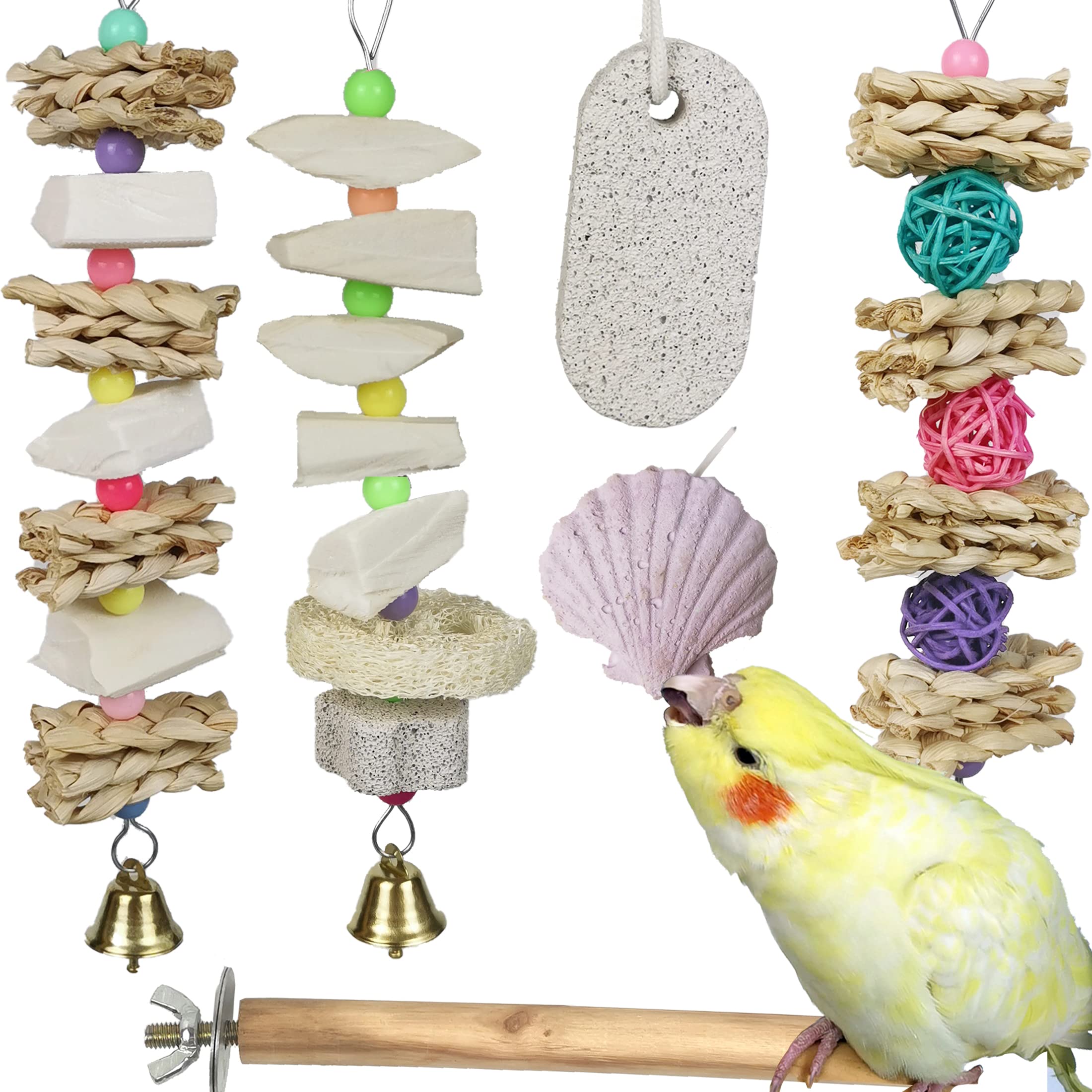 Qimilenzy parrot-toy cuttlebone for natural beak trimming and safe chewing.