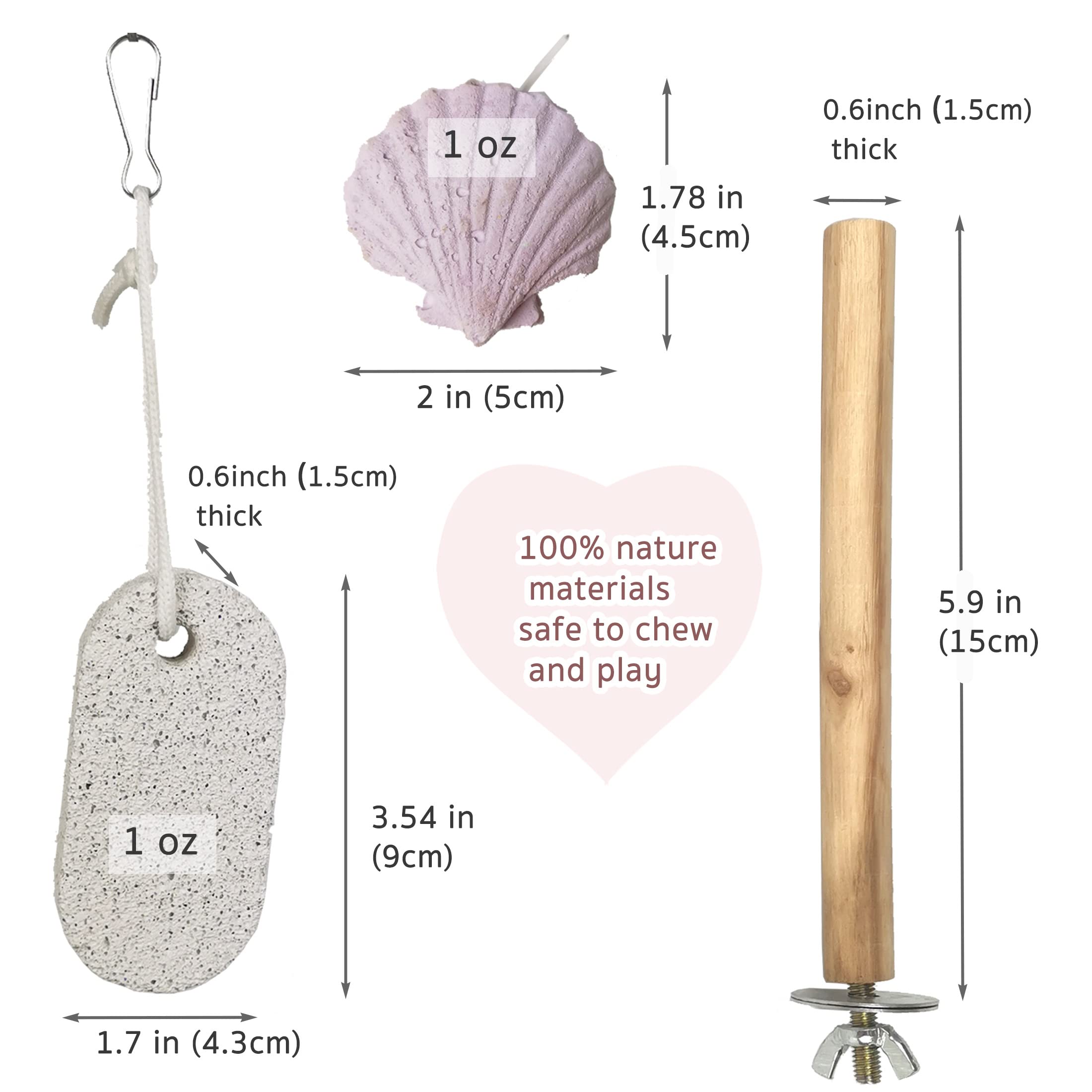 Qimilenzy parrot-toy luffa block encourages beak care and safe play.