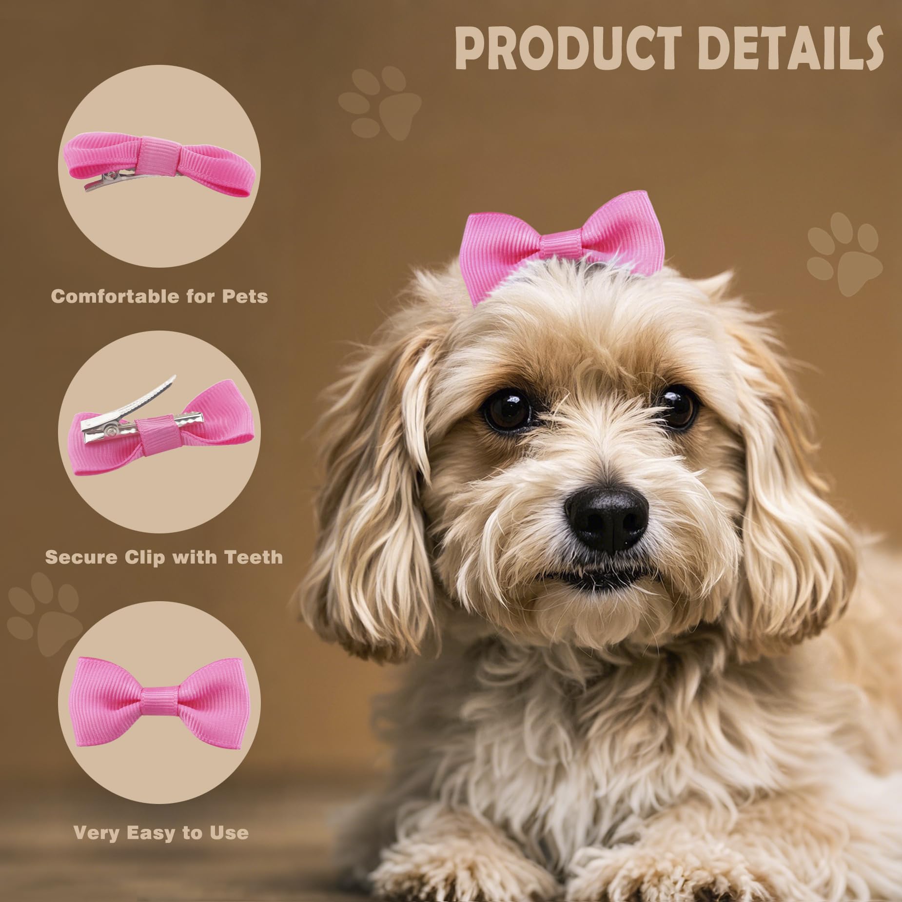 QingHan alligator clip dog bows secure during active play and daily walks.