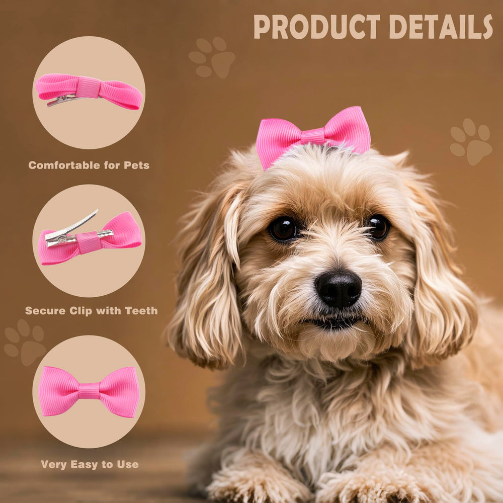QingHan alligator clip dog bows secure during active play and daily walks.