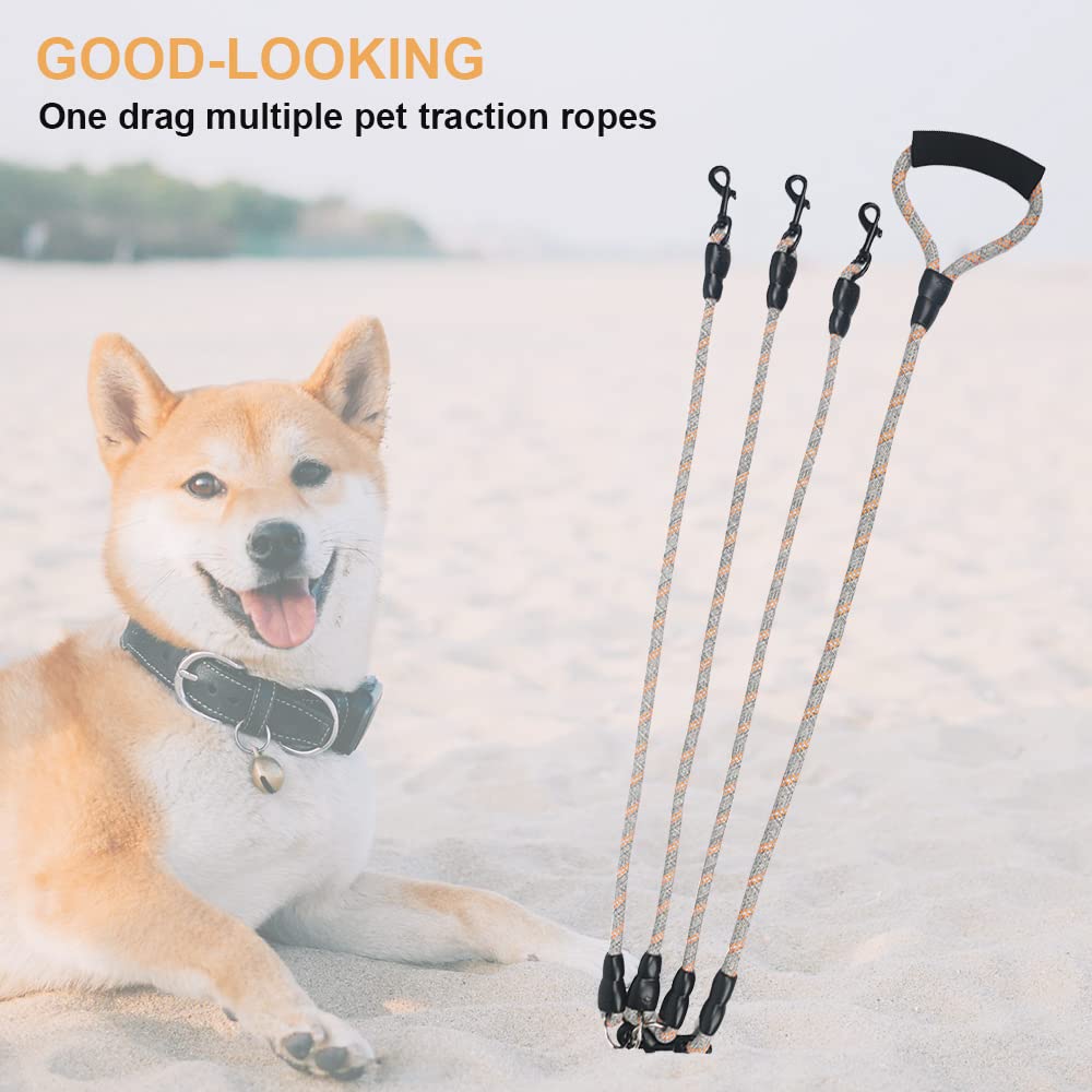 QINKOUDIH 3 Way Dog Leash adjustable lengths for different dog pairs