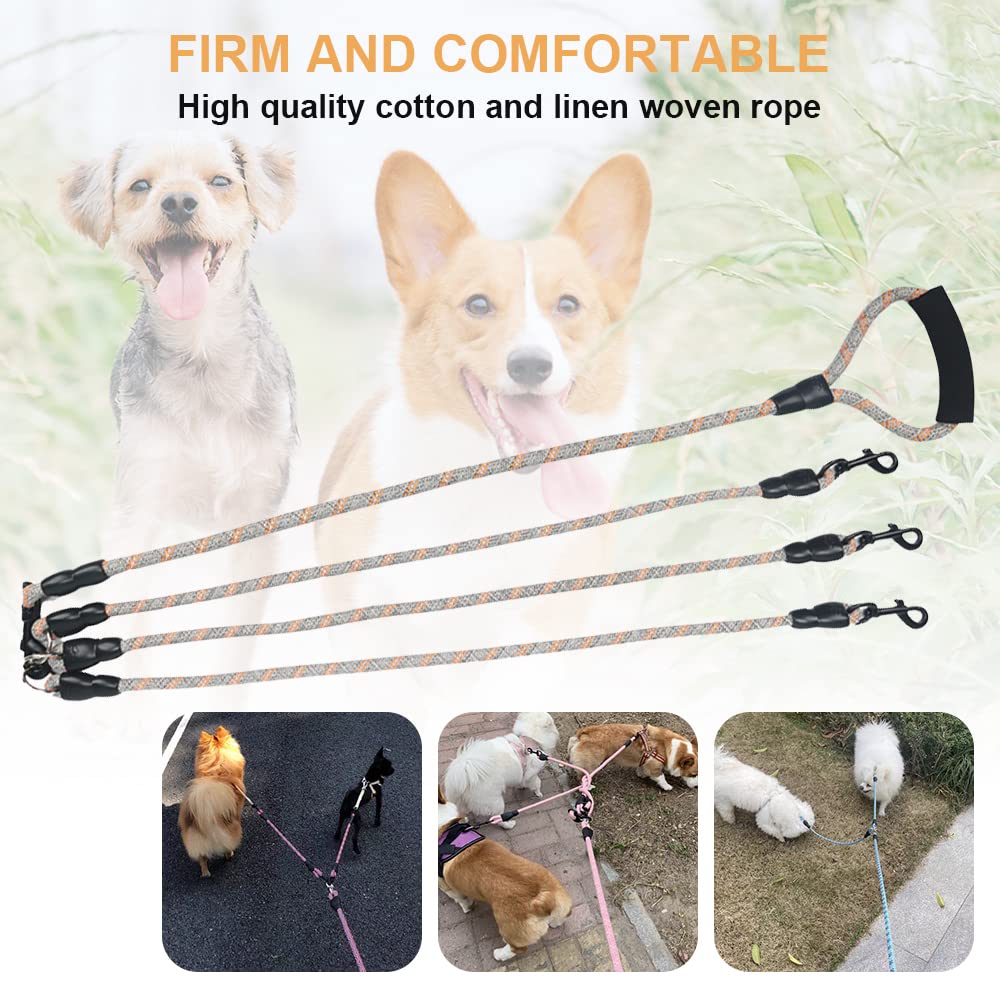 QINKOUDIH 3 Way Dog Leash color options for personal style