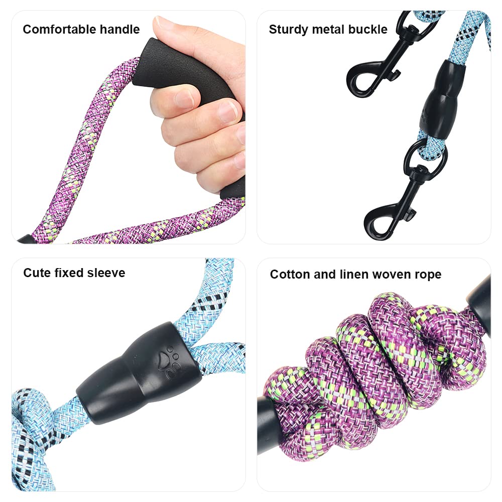 QINKOUDIH 3 Way Dog Leash padded handle provides comfortable grip