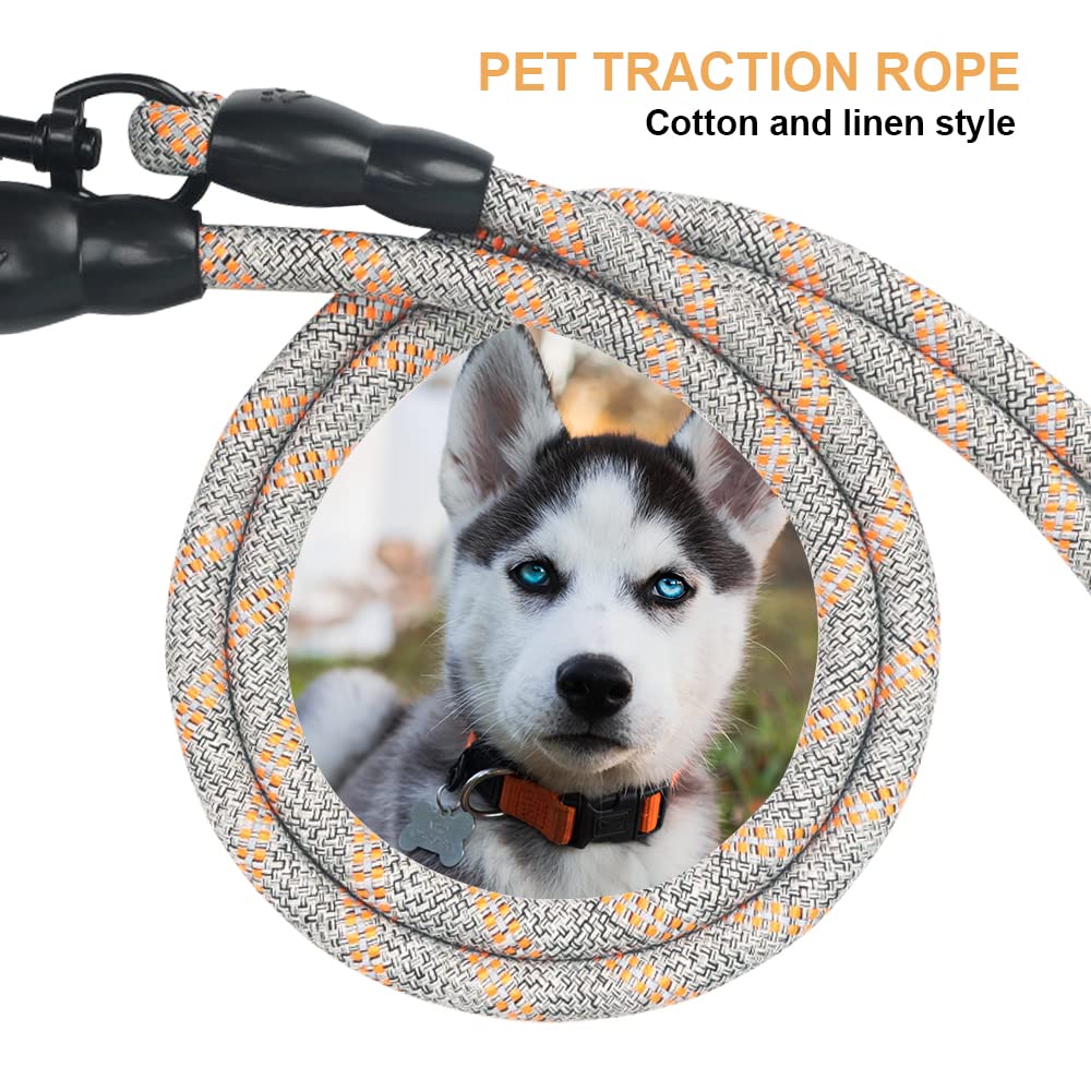 QINKOUDIH dog leash reflective threads boost visibility at night