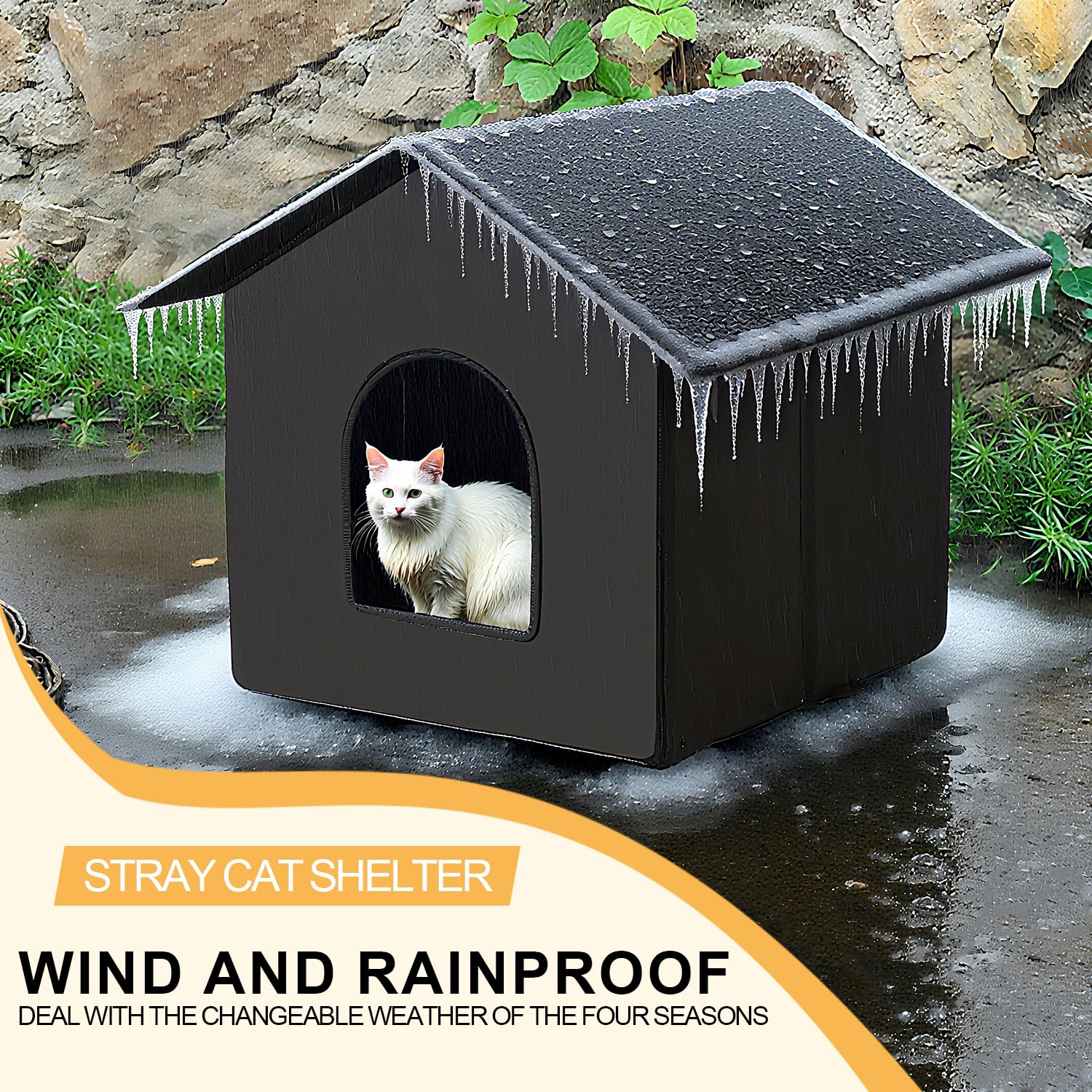 QIPUVOFY outdoor pet shelter collapsed storage illustrates space-saving travel and storage.