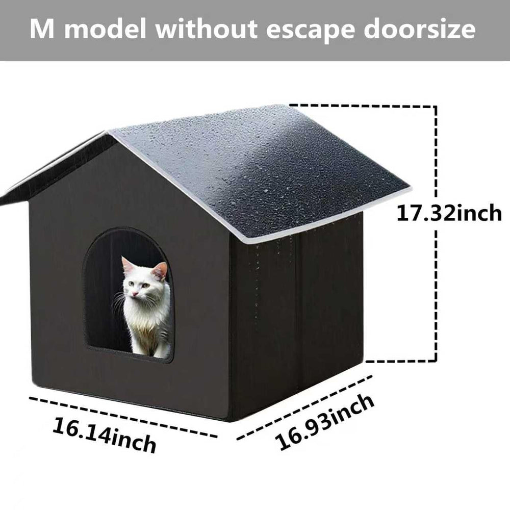 QIPUVOFY outdoor pet shelter interior shows breathable, roomy space for small pets.