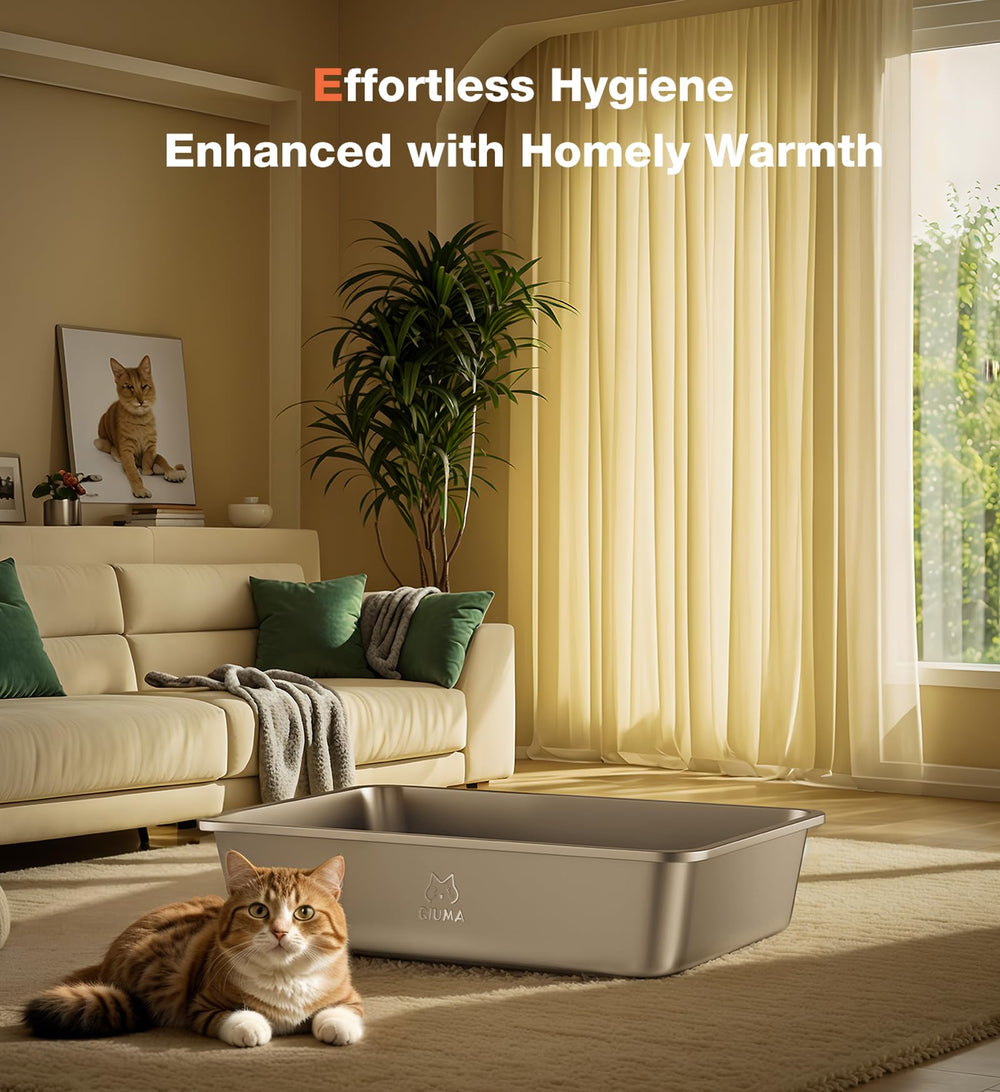 Qiuma stainless steel litter box durability emphasizes long-term use and resilience.