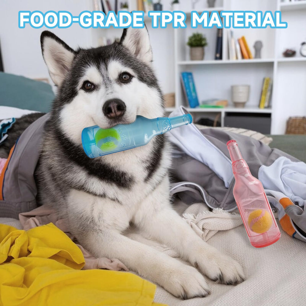 Qiuruoo Water Bottle Dog Toy made of durable TPR for long-lasting play