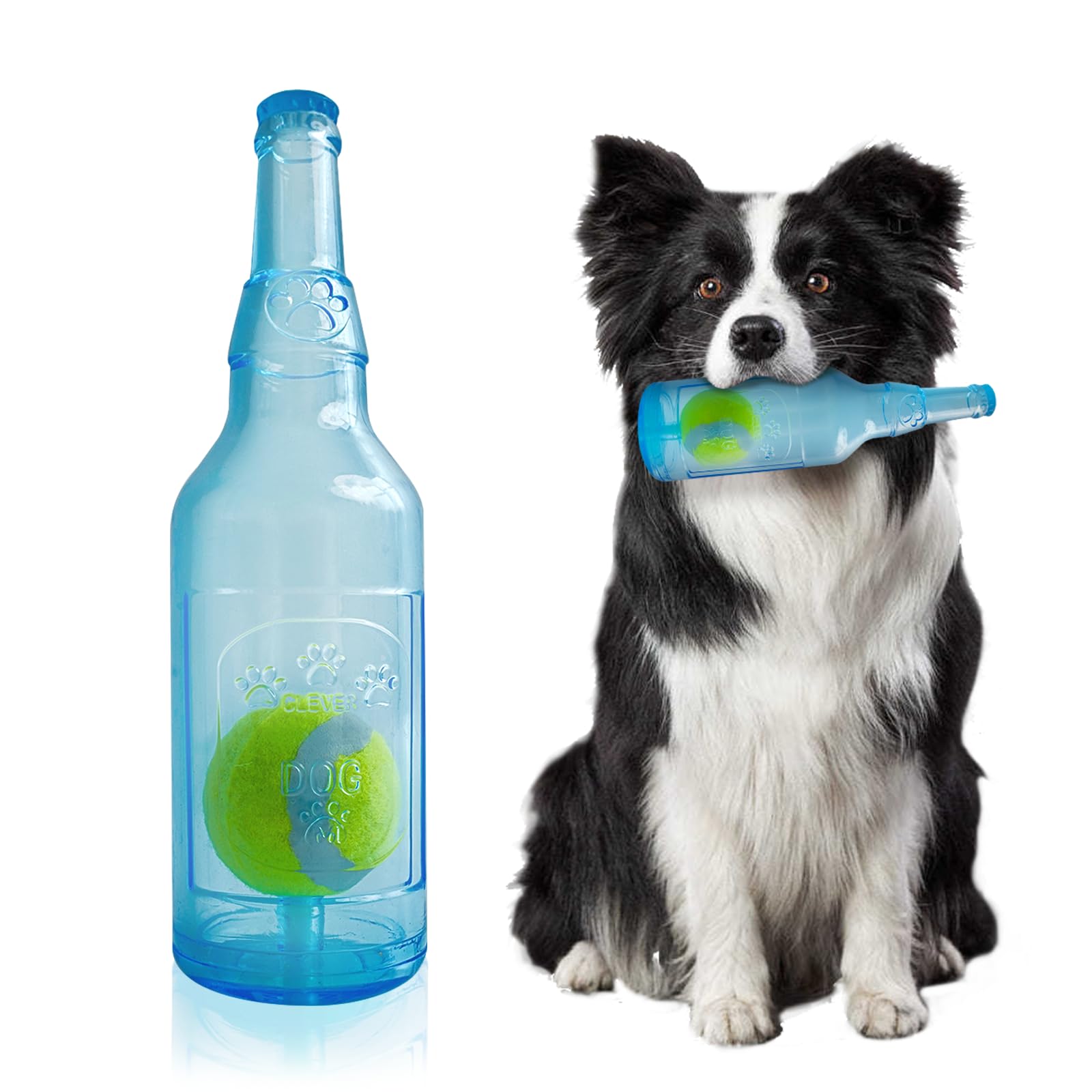 Qiuruoo Water Bottle Dog Toy with squeak action for engaging dogs