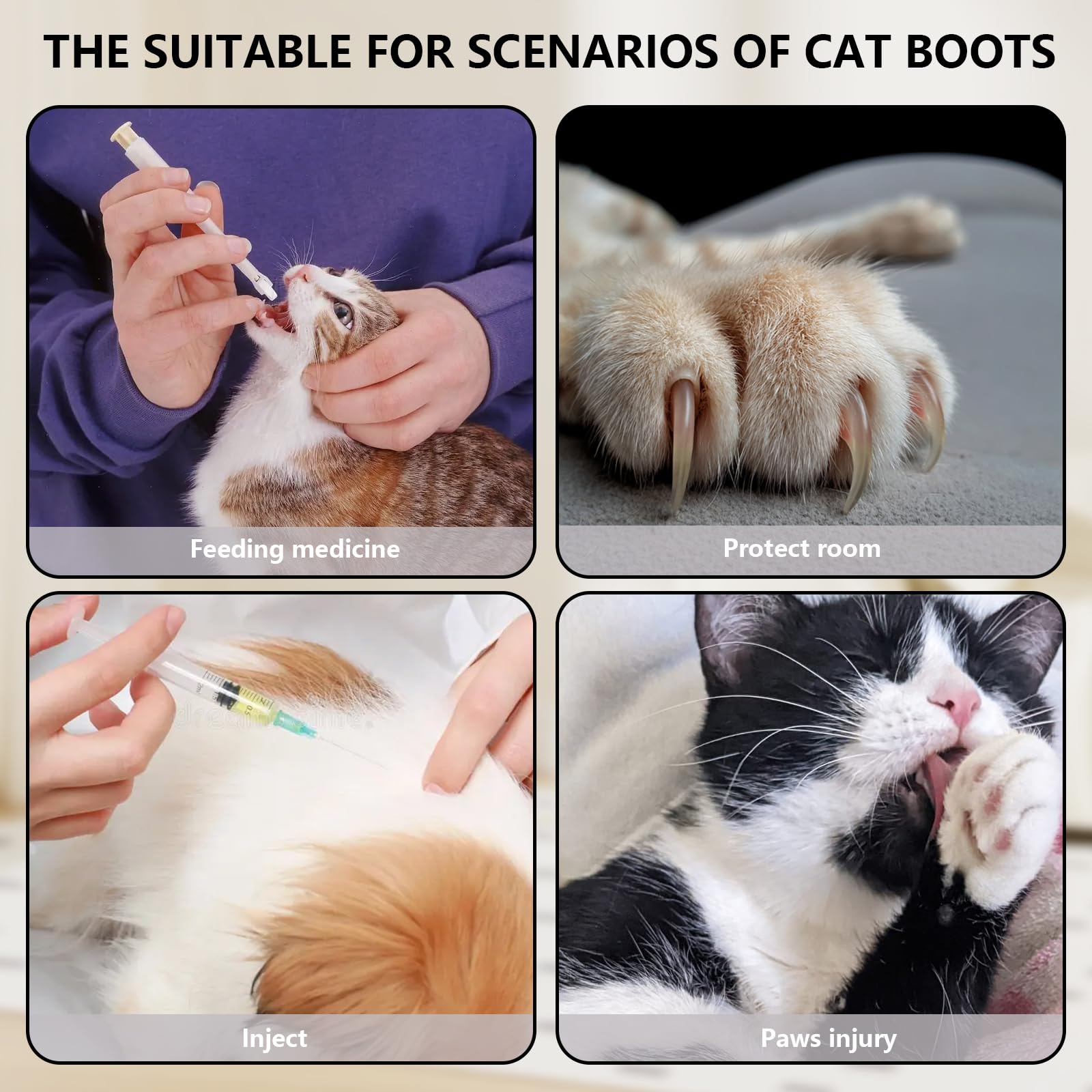 QIYUDA cat mittens adjustable strap ensures secure, comfortable wear.