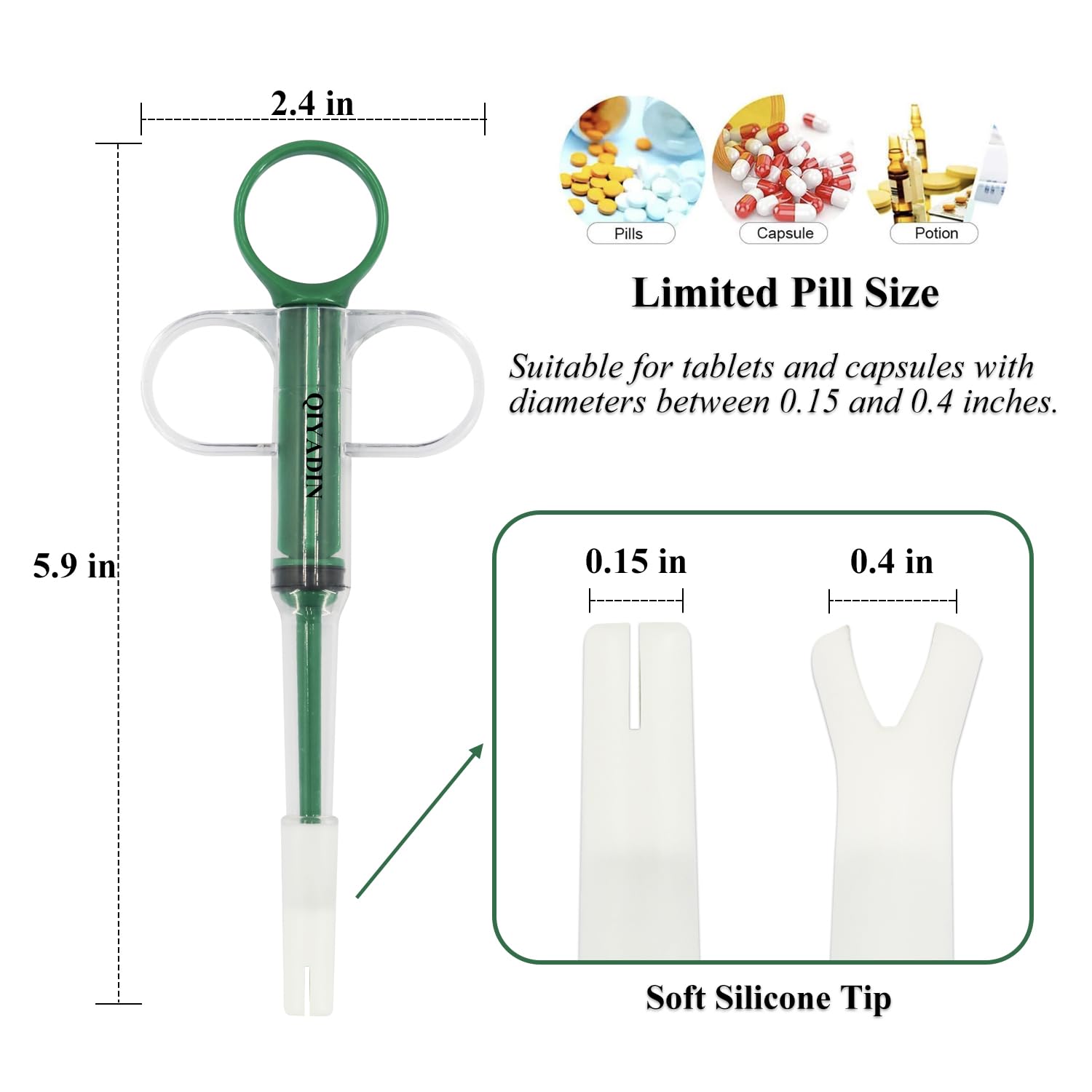 QIYADIN pet-pill-shooter ready for quick dosing with cats and dogs.