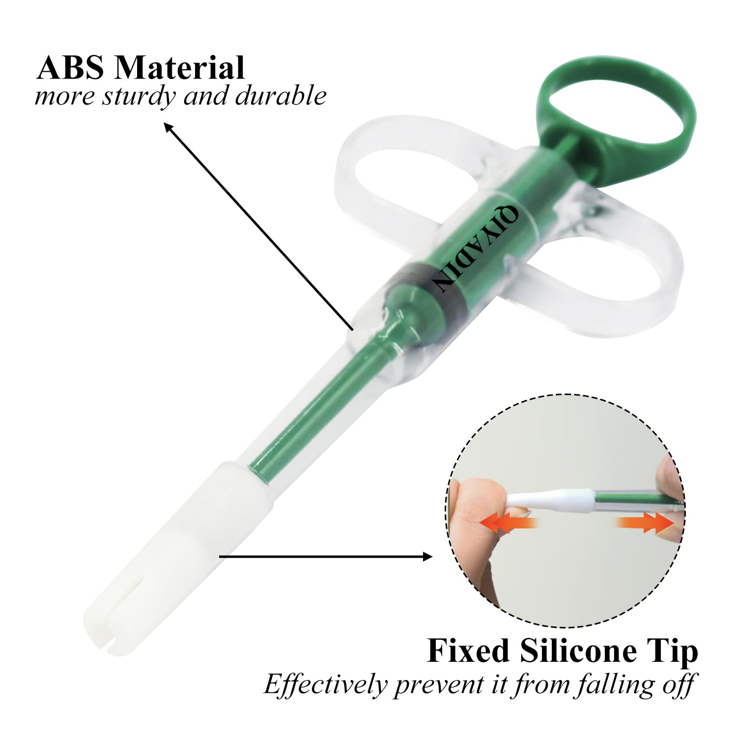QIYADIN silicone tip fixed design for safer pill dosing.