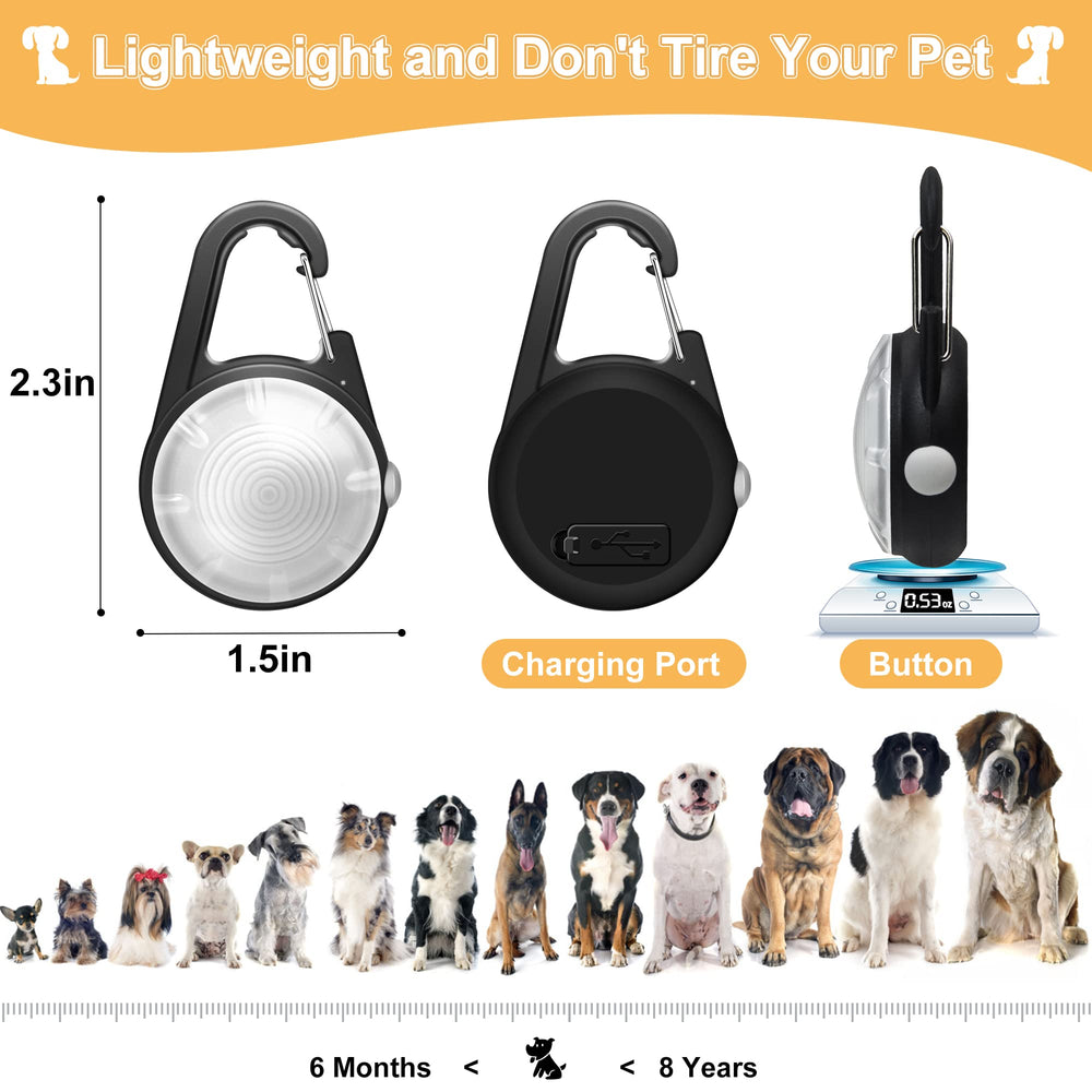 QIZIYARDALL dog collar light emergency-flash mode for safety