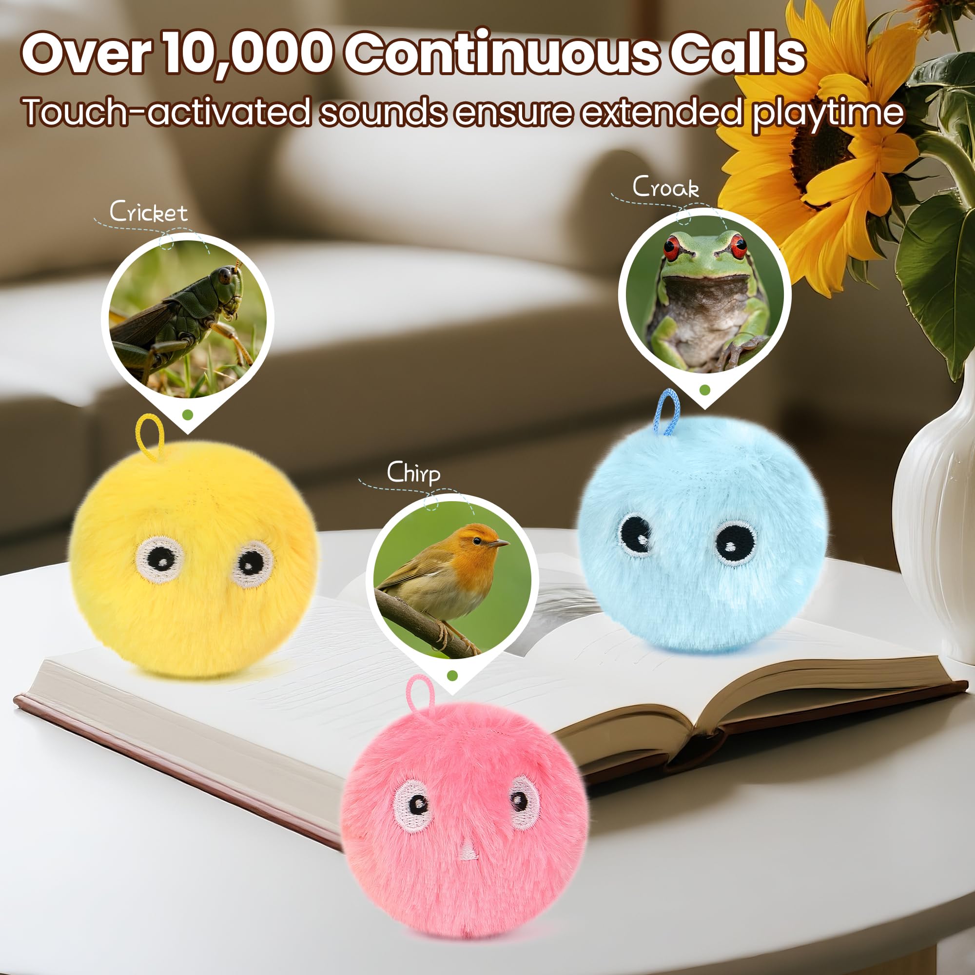 QKOQKO Battery Life Display demonstrates up to 10,000 chirps per ball.