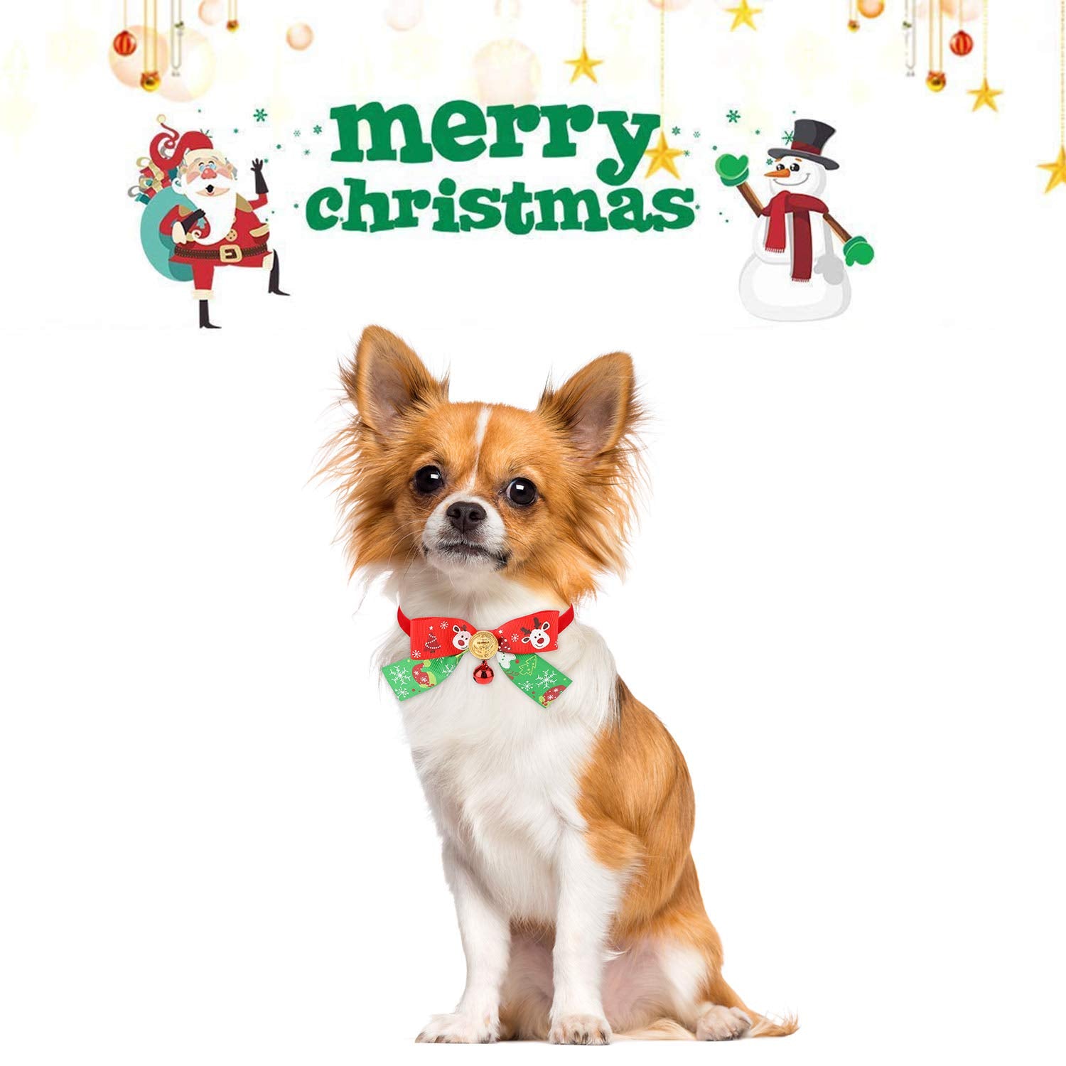 QKURT collar pattern close-up featuring Santa, reindeer, snowflakes